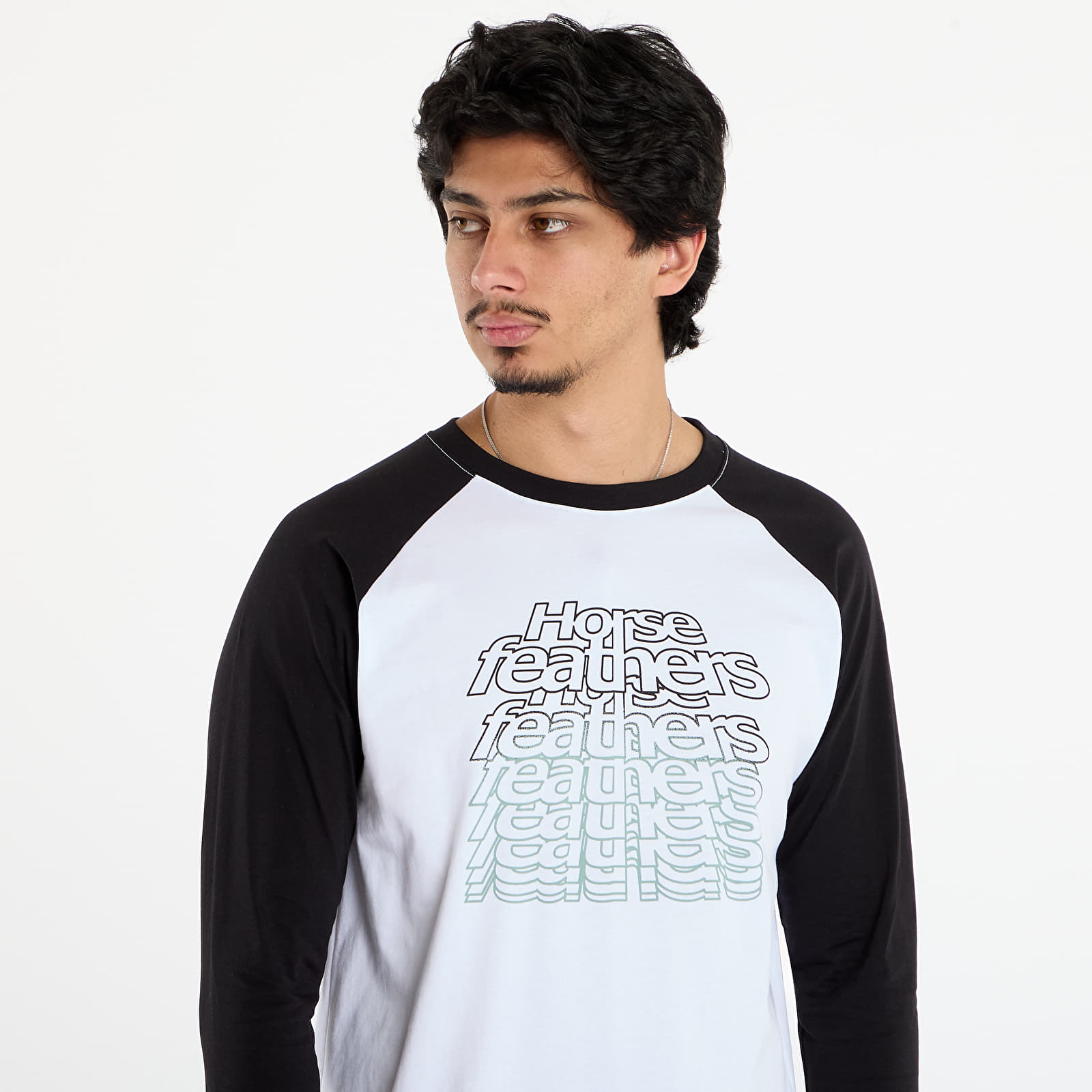 T-shirts Horsefeathers Rollin Raglan T-Shirt White/ Black