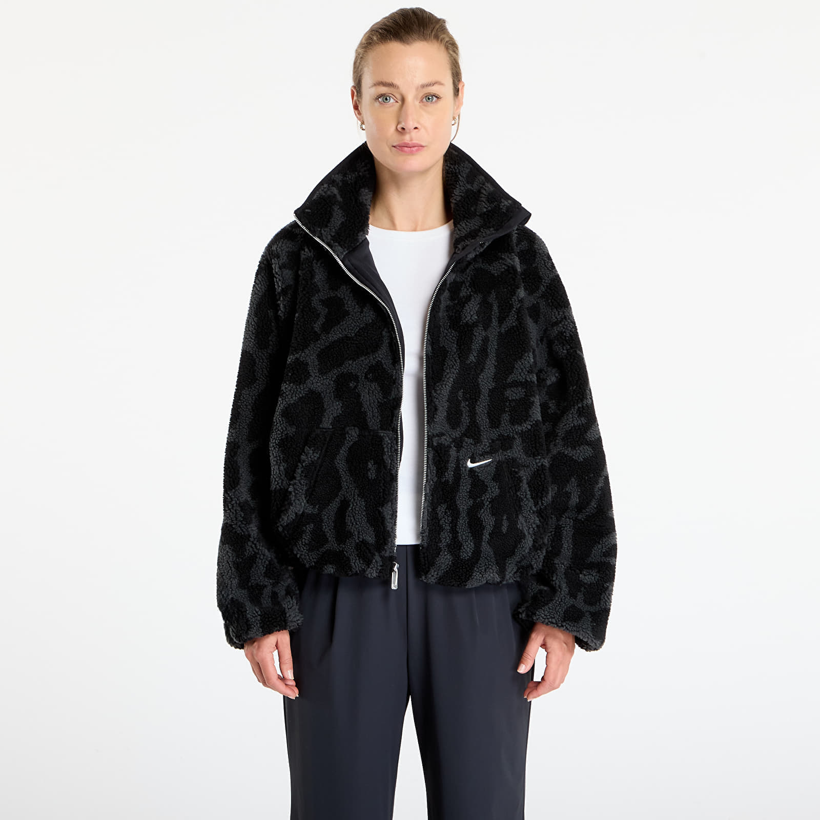 Jachetă Nike Sportswear Womens High-Pile Fleece Jacket Black/ Black/ Sail XL