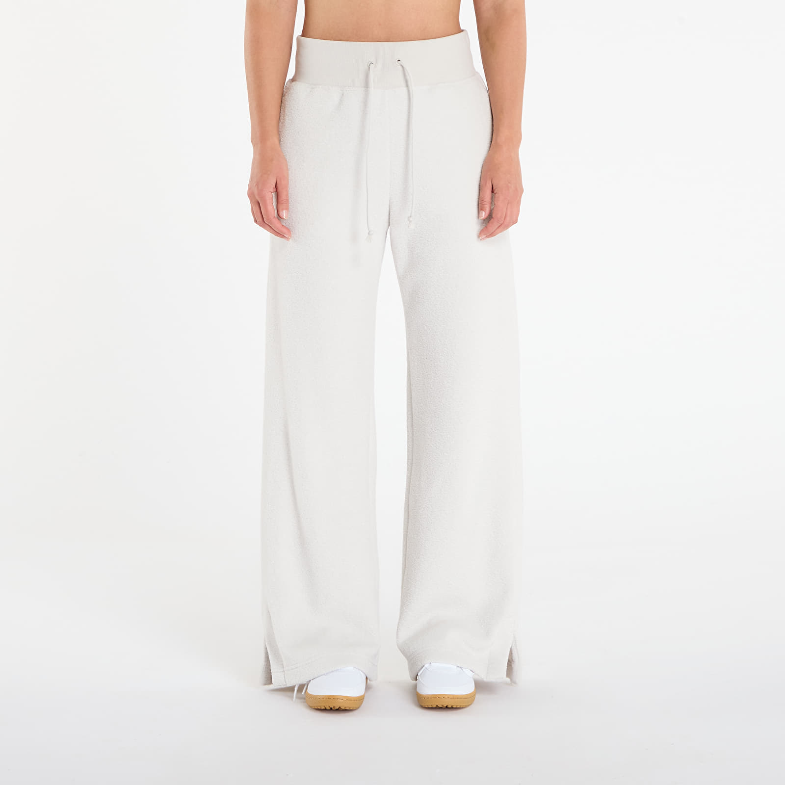 Pantaloni Nike Sportswear Phoenix Plush Womens High-Waisted Wide-Leg Cozy Fleece Pants Light Bone/ Sail S