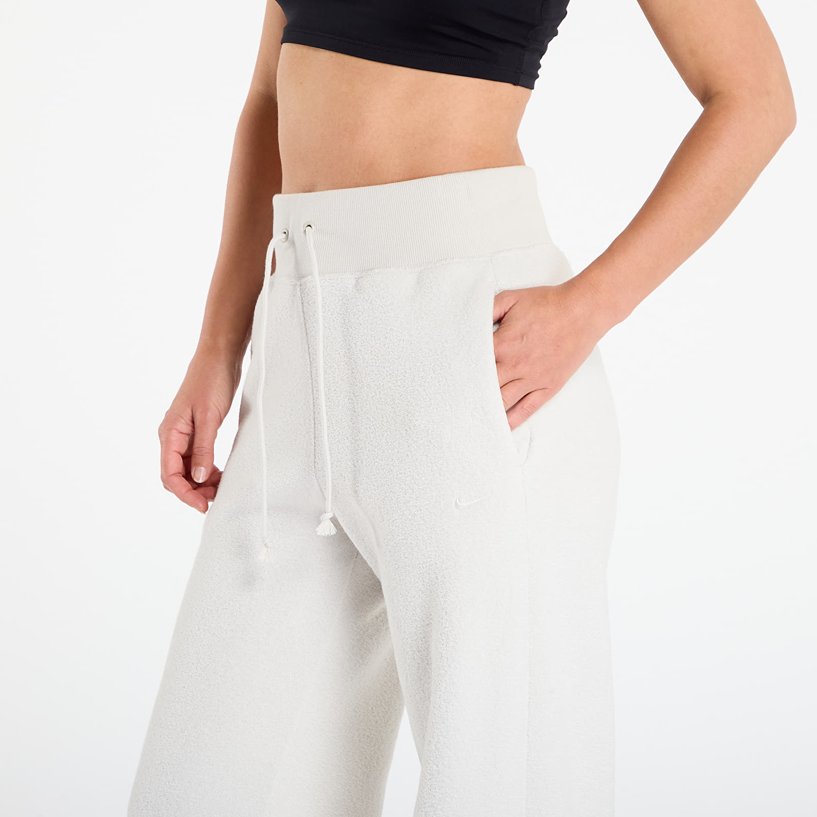 Women's trousers Nike Sportswear Phoenix Plush Women's High-Waisted Wide-Leg Cozy Fleece Pants Light Bone/ Sail