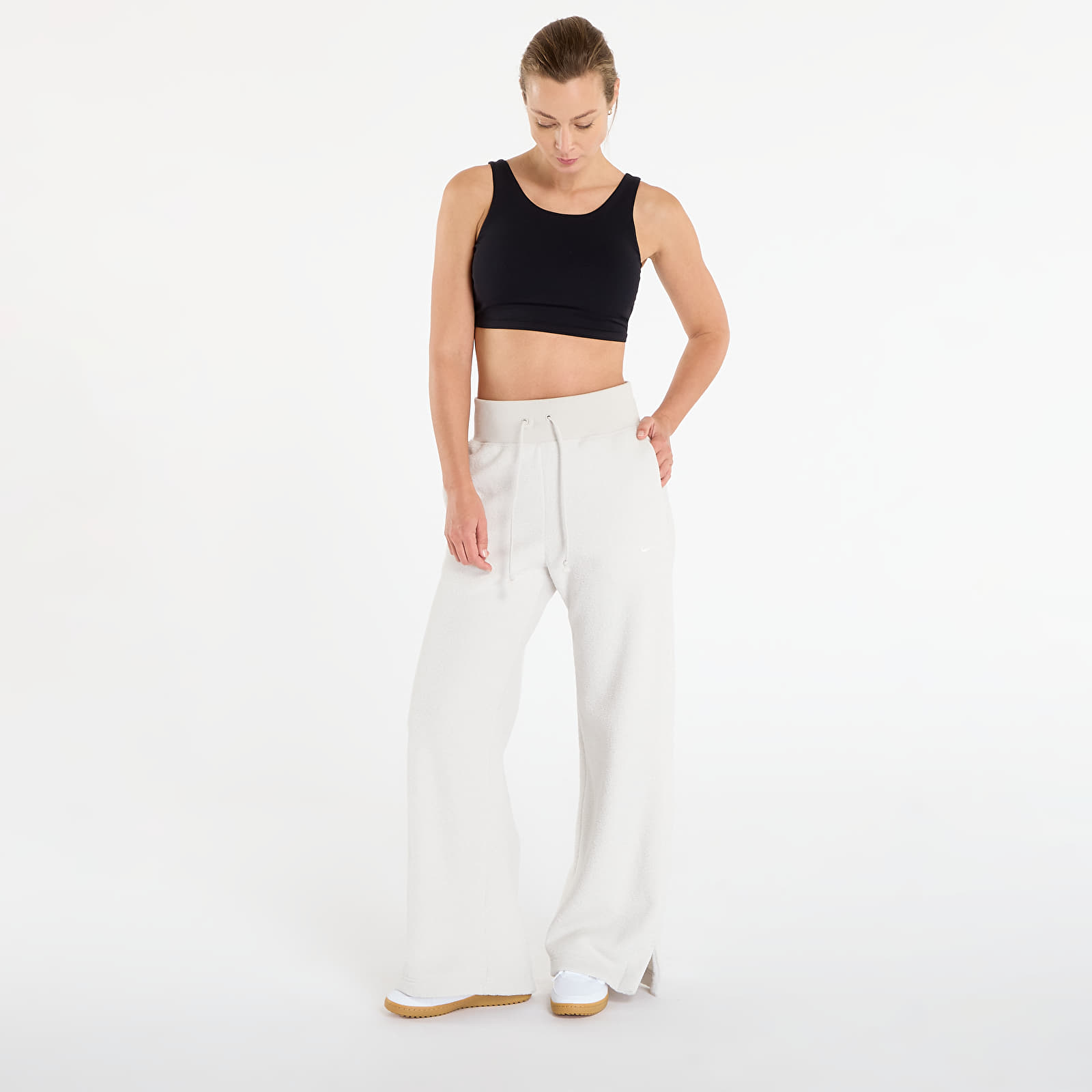 Women's trousers Nike Sportswear Phoenix Plush Women's High-Waisted Wide-Leg Cozy Fleece Pants Light Bone/ Sail