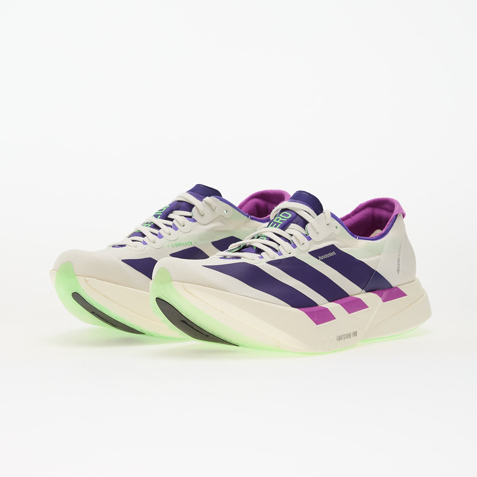 Мъжки кецове и обувки adidas Adizero Adios Pro 4 M Core White/ Collegiate Purple/ Lime Burst