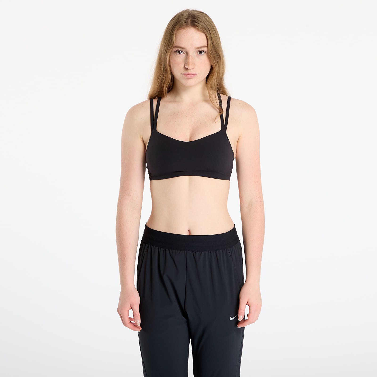 Sutien Nike Zenvy Strappy Womens Light-Support Padded Sports Bra Black/ Sail M
