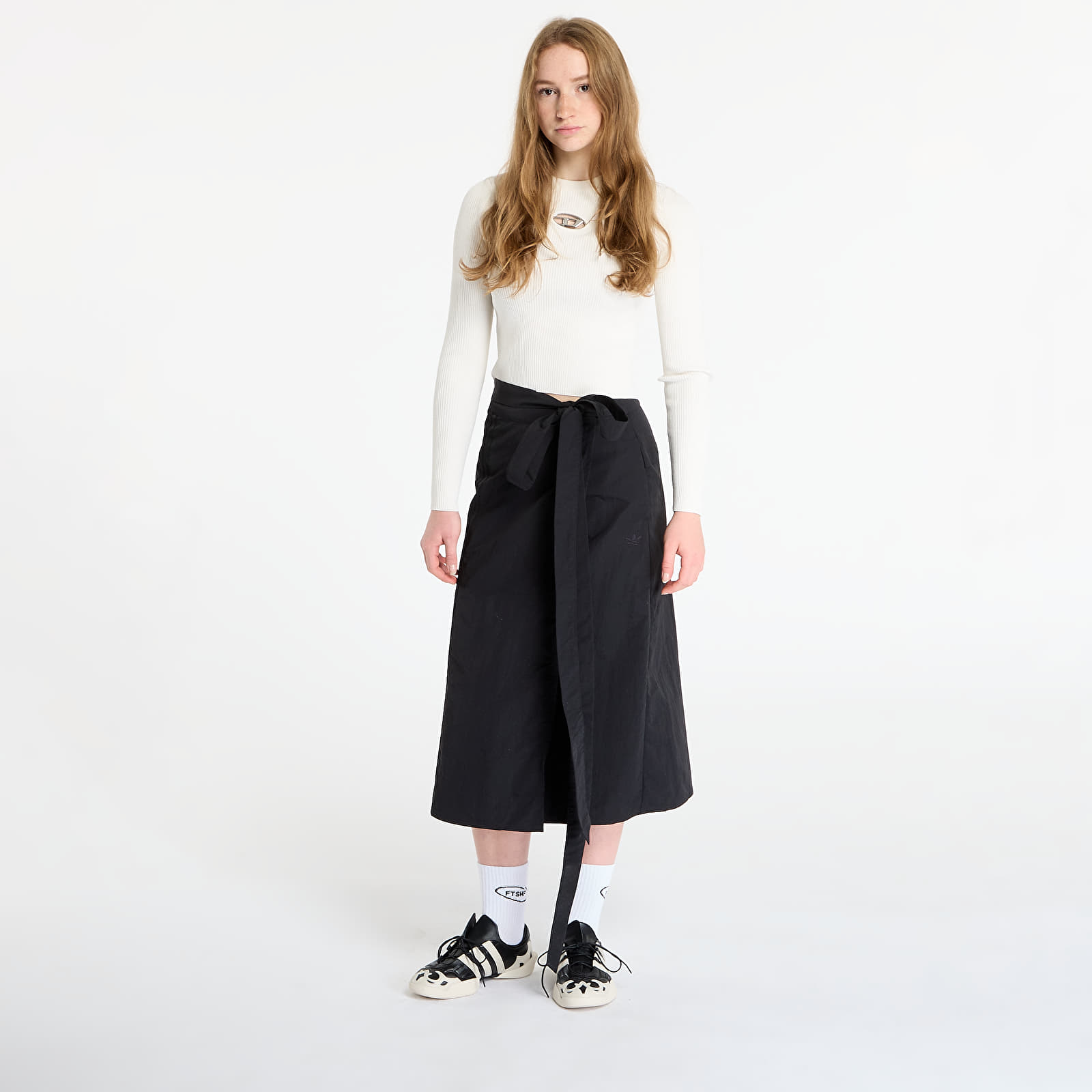 Saias de mulher adidas Off-Placed 3-Stripes Maxi Skirt Black