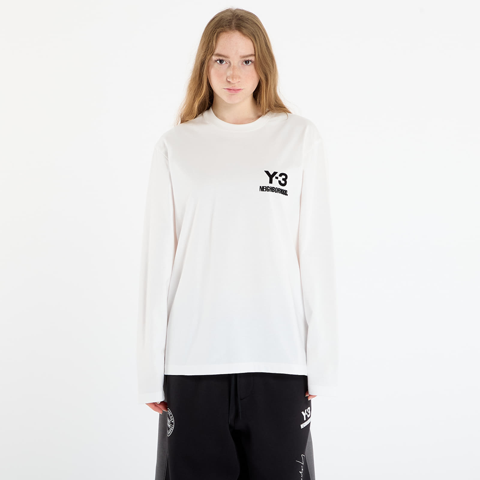 Tricou Y-3 x Neighborhood Logo Long Sleeve Tee UNISEX Core White S