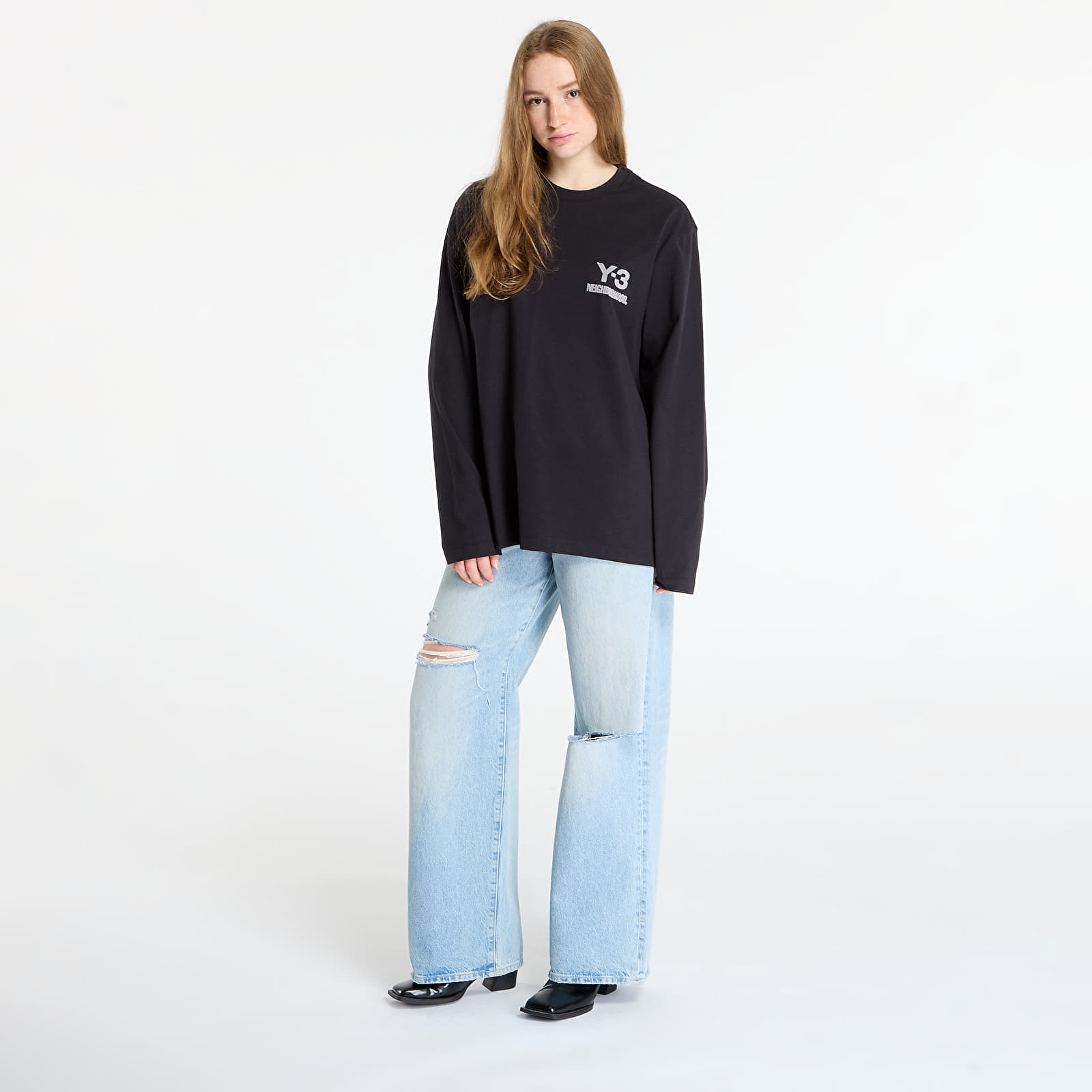 Men's T-shirts Y-3 x Neighborhood Logo Long Sleeve Tee UNISEX Black