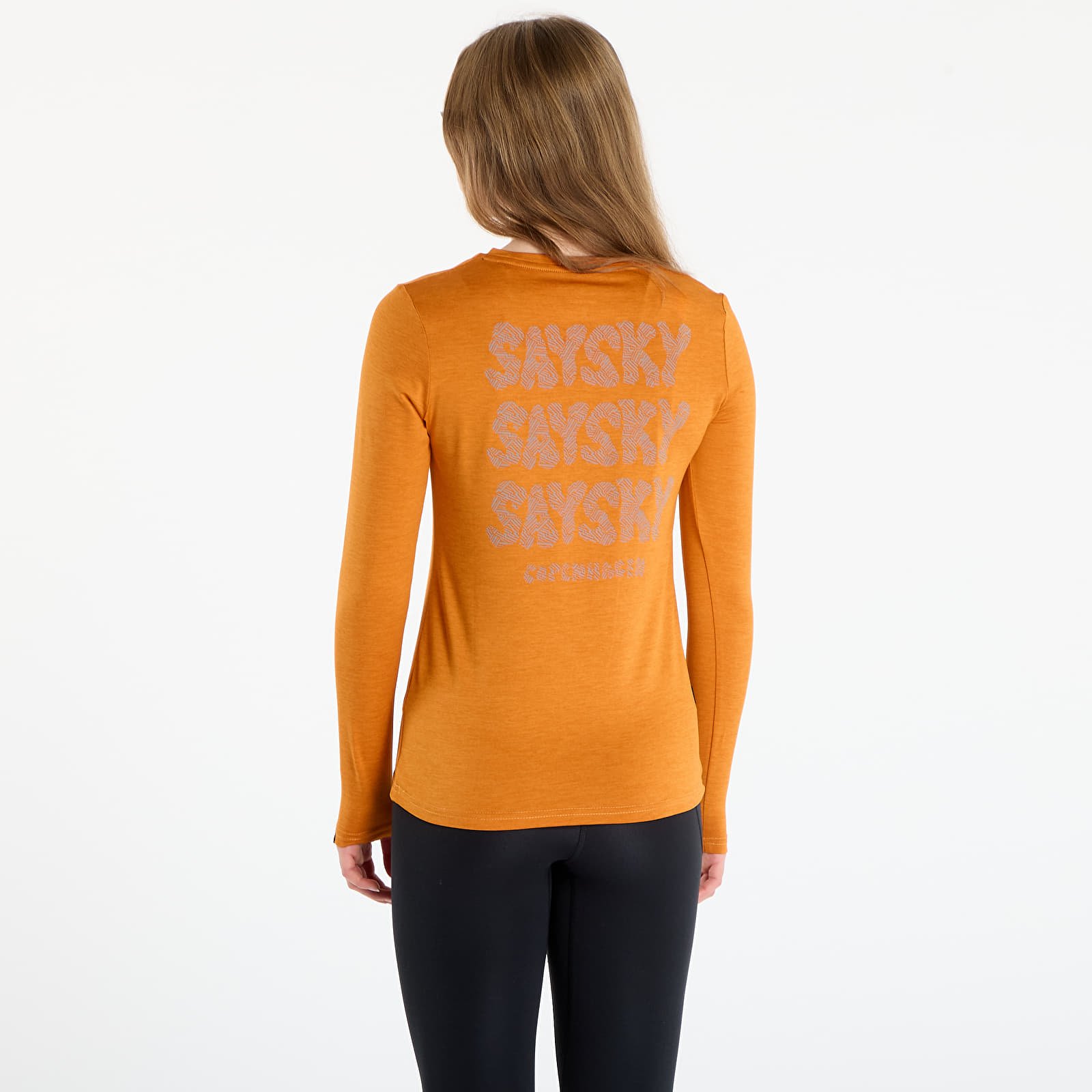 Damen T-Shirts  SAYSKY W Reflective Logo Pace Long Sleeve Orange