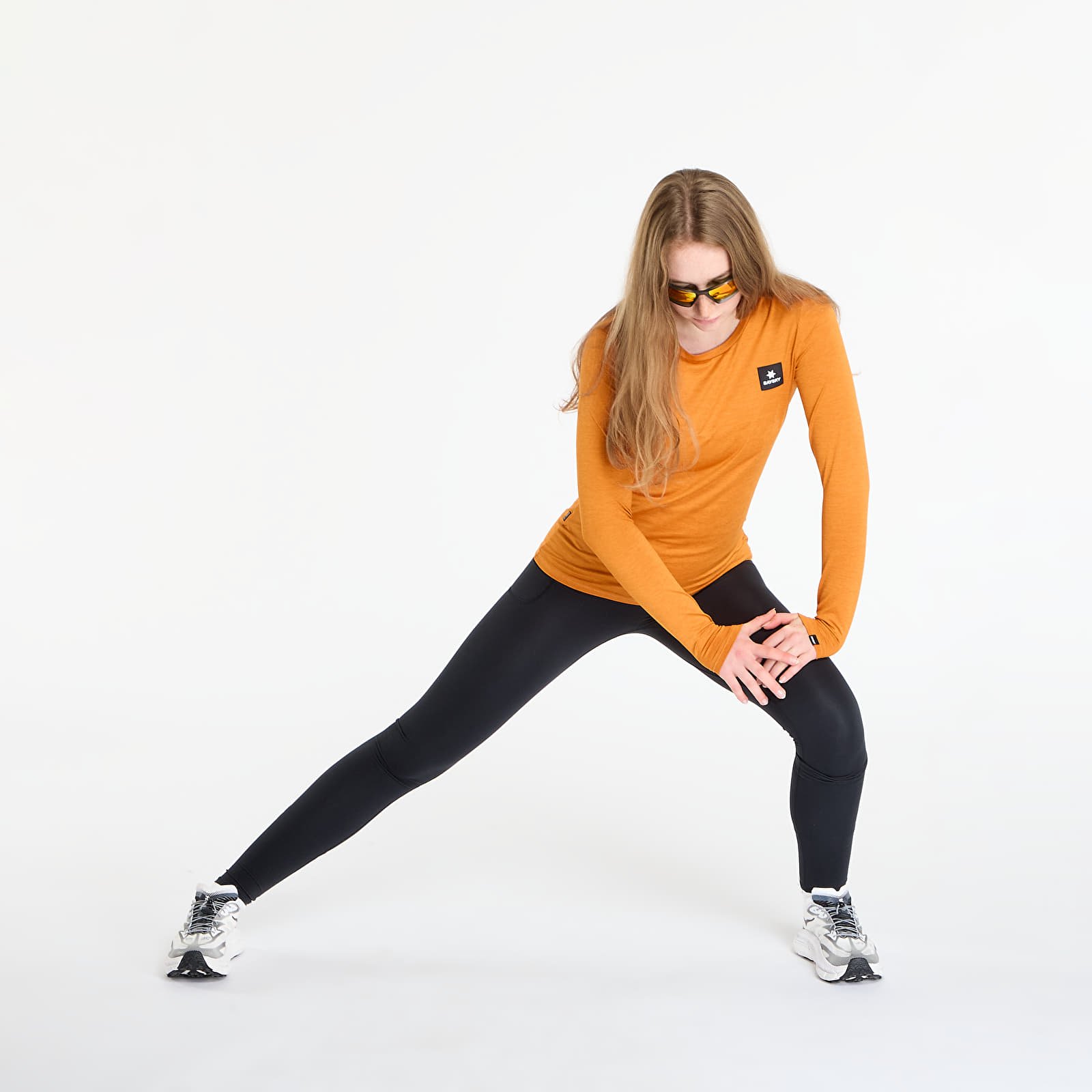 Damen T-Shirts  SAYSKY W Reflective Logo Pace Long Sleeve Orange