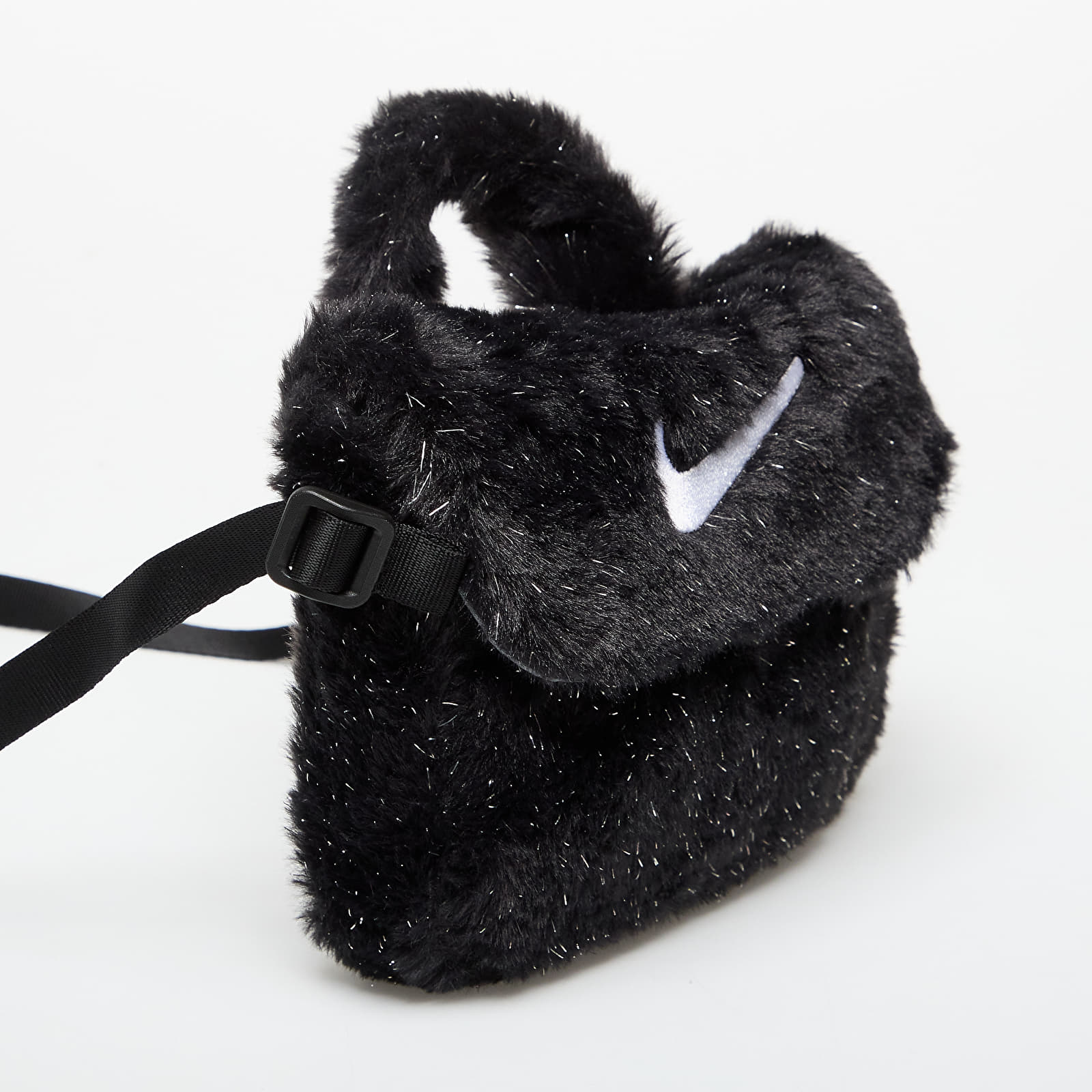 Crossbody kotid Nike Big Kids' Faux Fur Crossbody Bag (1L) Black/ Cool Grey/ White