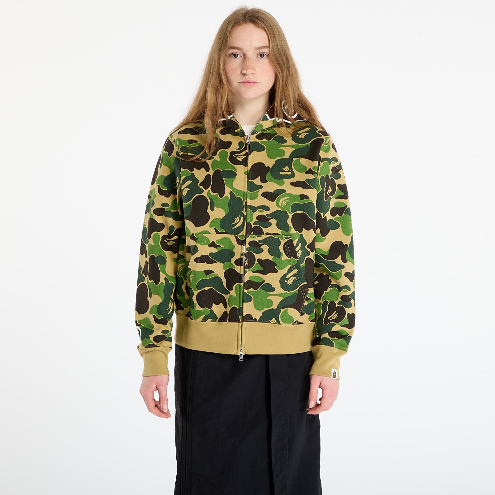 Mikinas ar kapuci un sporta krekli A BATHING APE Abc Camo 2Nd Ape Full Zip Hoodie UNISEX Green