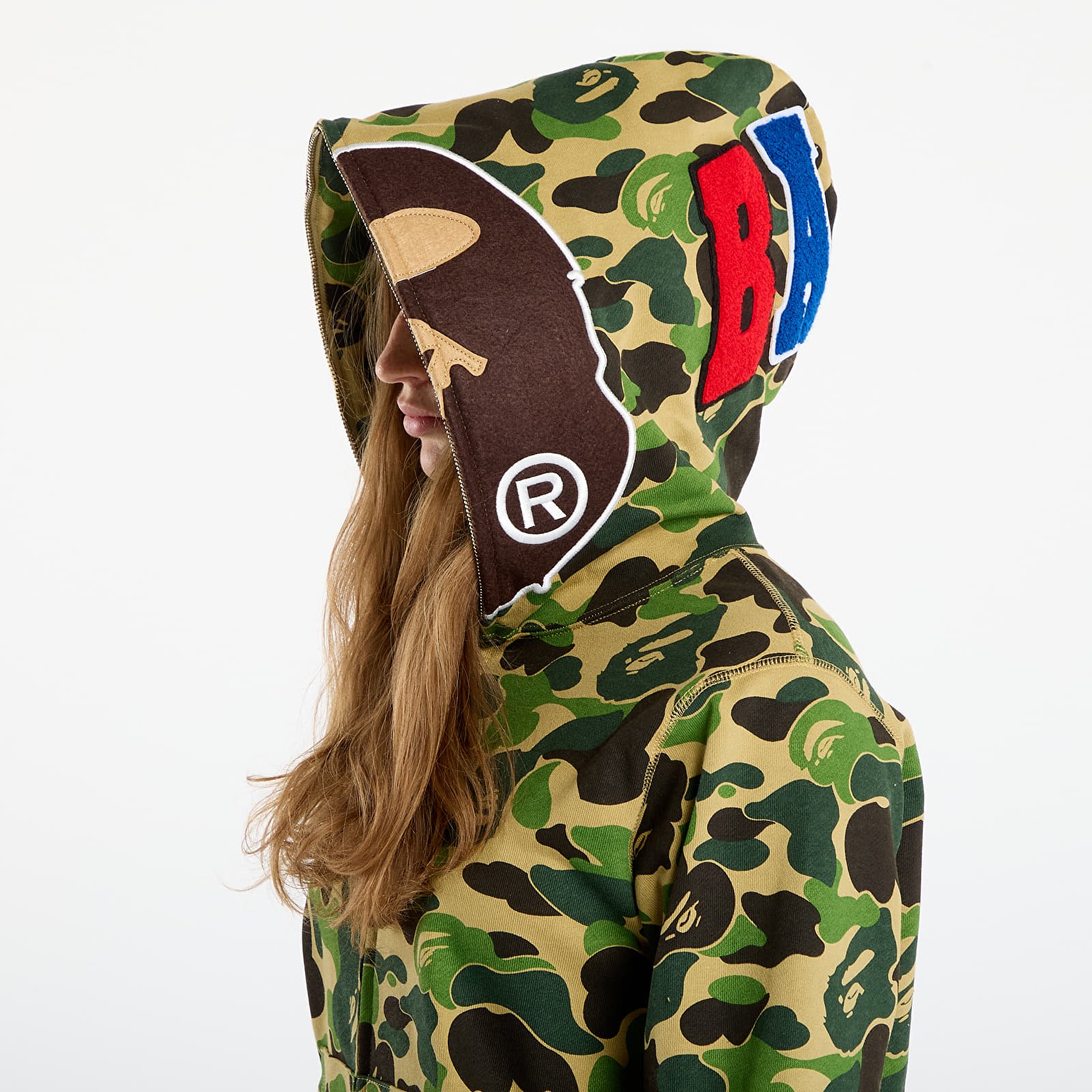 Mikinas ar kapuci un sporta krekli A BATHING APE Abc Camo 2Nd Ape Full Zip Hoodie UNISEX Green