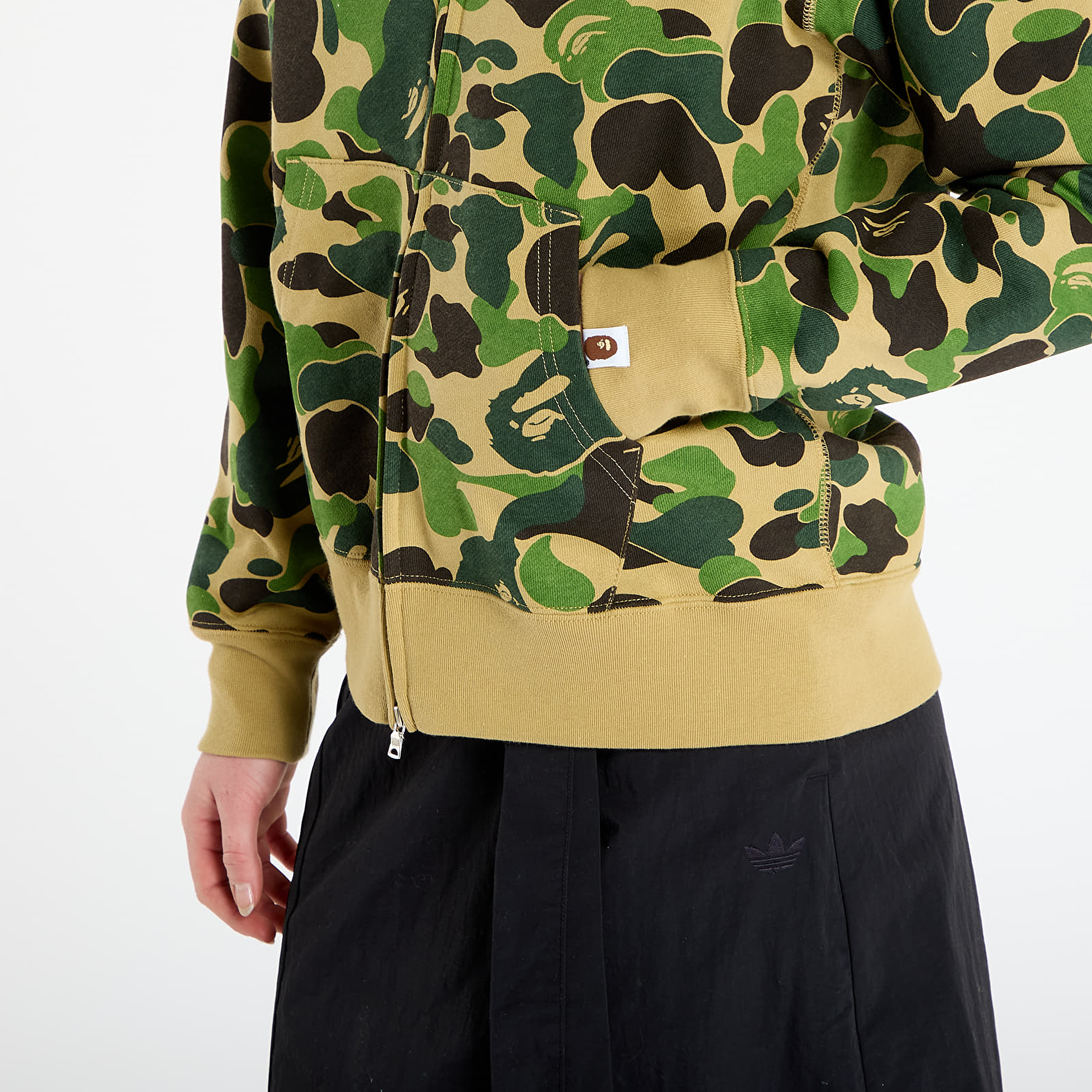 Mikinas ar kapuci un sporta krekli A BATHING APE Abc Camo 2Nd Ape Full Zip Hoodie UNISEX Green