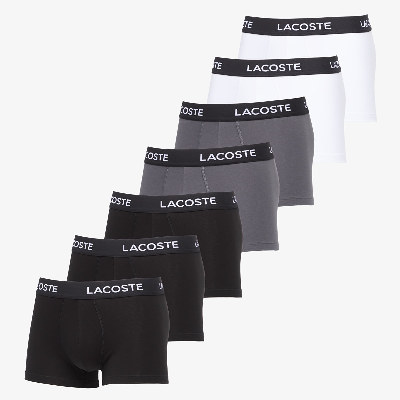 LACOSTE Trunks Underwear 7-Pack Black/ White-Font XXL