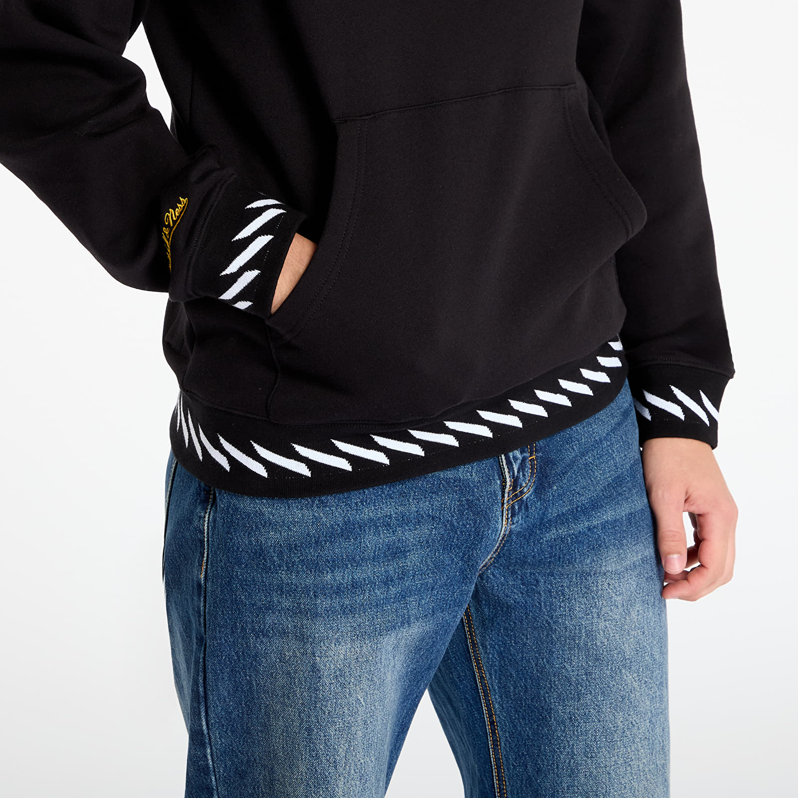 Pánské mikiny Mitchell & Ness NHL Playmaker Fleece Hoodie Vintage Logo Ducks Black