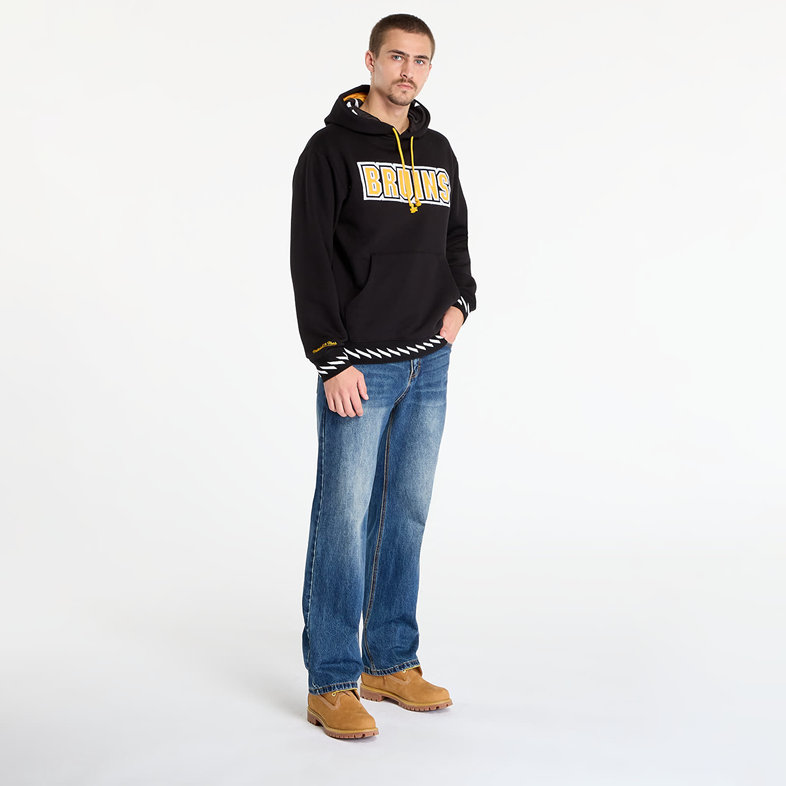 Pánské mikiny Mitchell & Ness NHL Playmaker Fleece Hoodie Vintage Logo Ducks Black