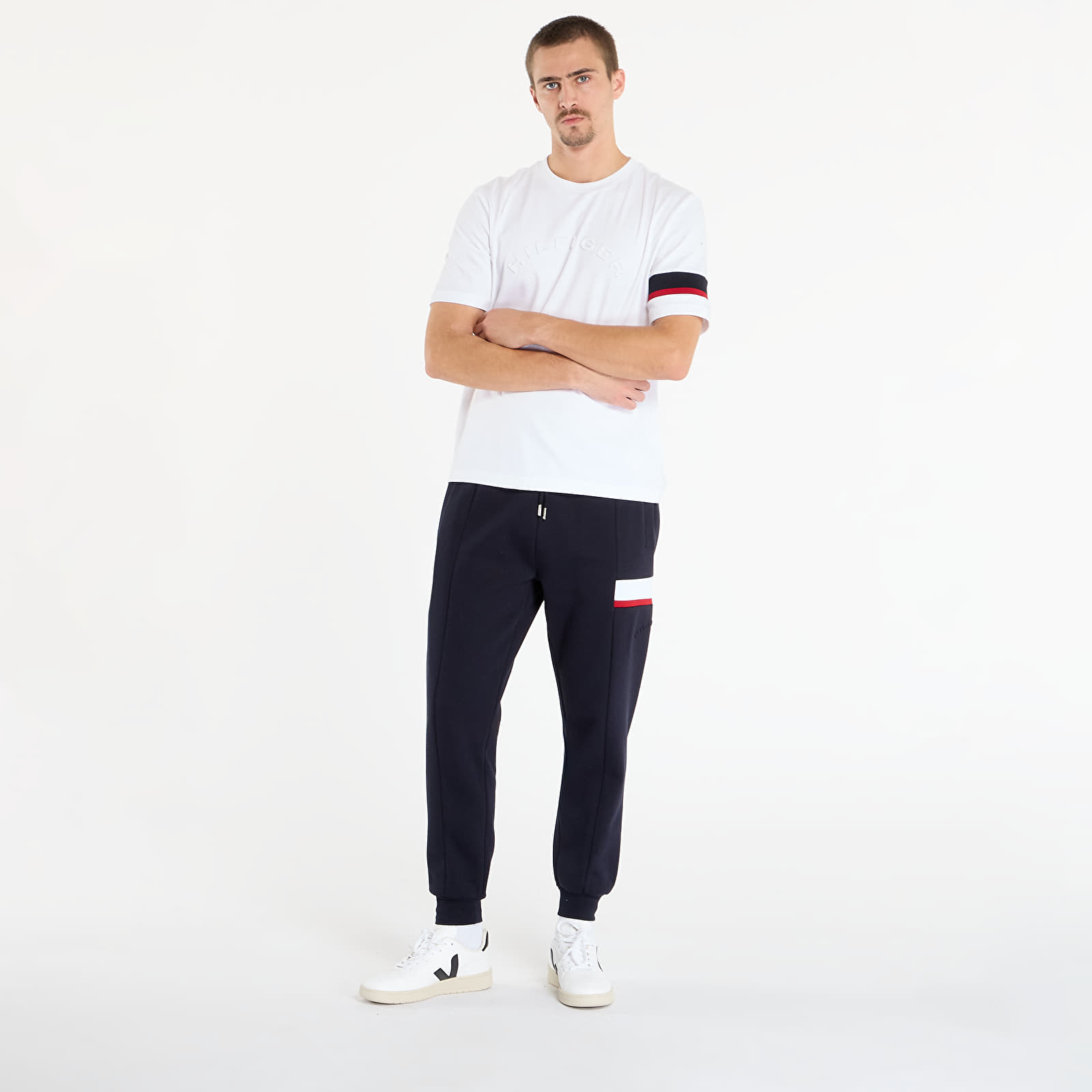 Pantaloni de trening pentru bărbați Tommy Hilfiger Rwb Insert Sweatpants Navy