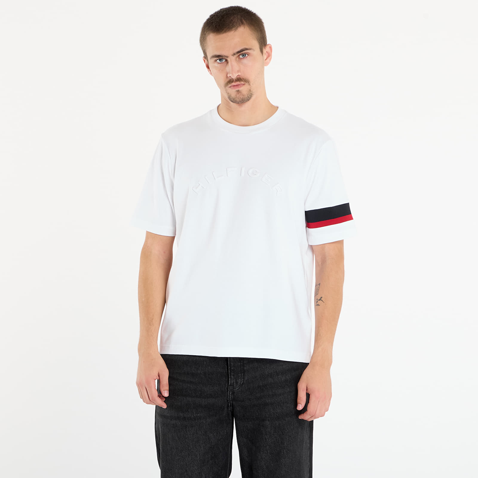 Heren T-shirts Tommy Hilfiger Rwb Insert Tee White