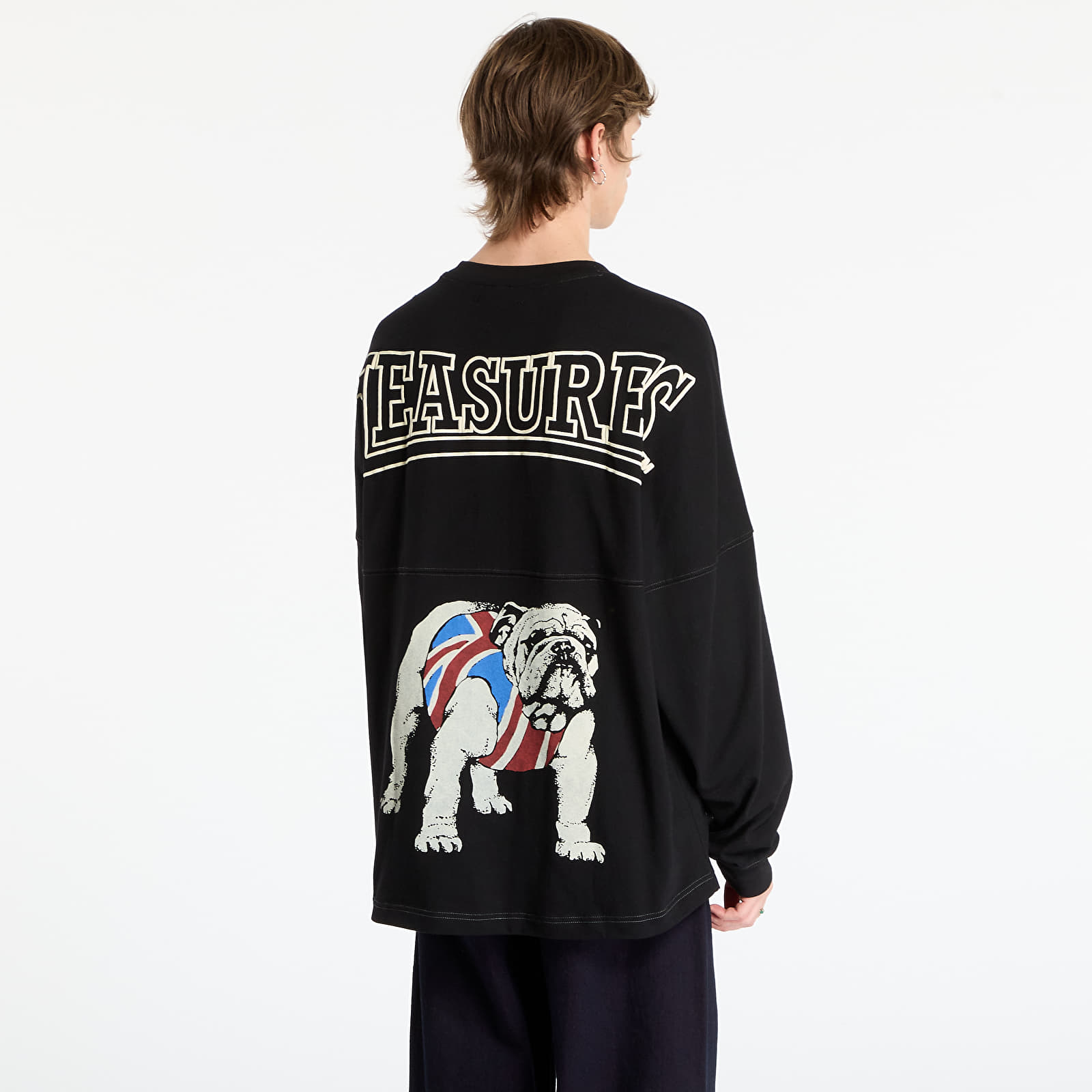 T-shirts PLEASURES Bulldog Heavyweight Long Sleeve Black