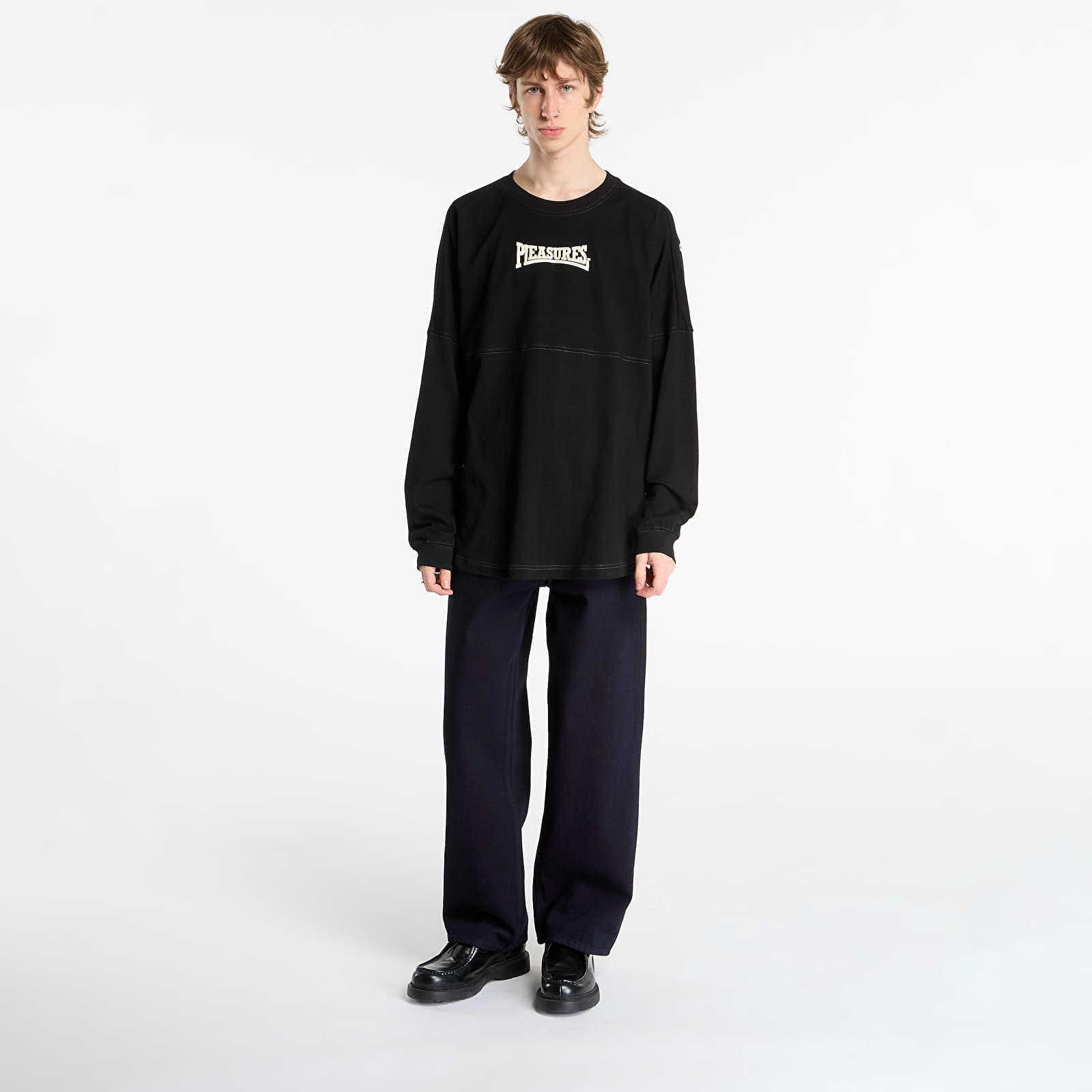 T-shirts PLEASURES Bulldog Heavyweight Long Sleeve Black