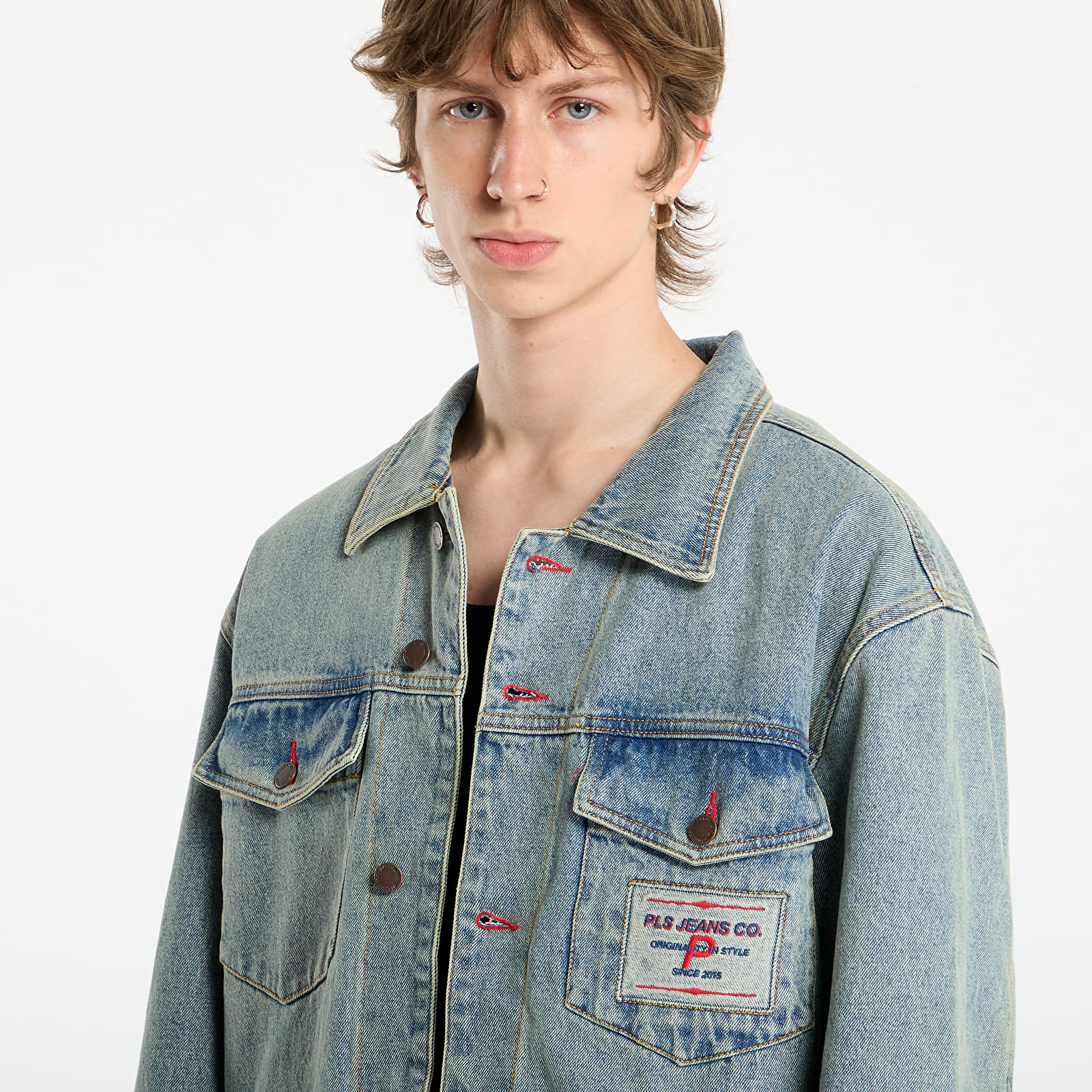 Jakker for menn PLEASURES Park Insulated Denim Jacket Indigo