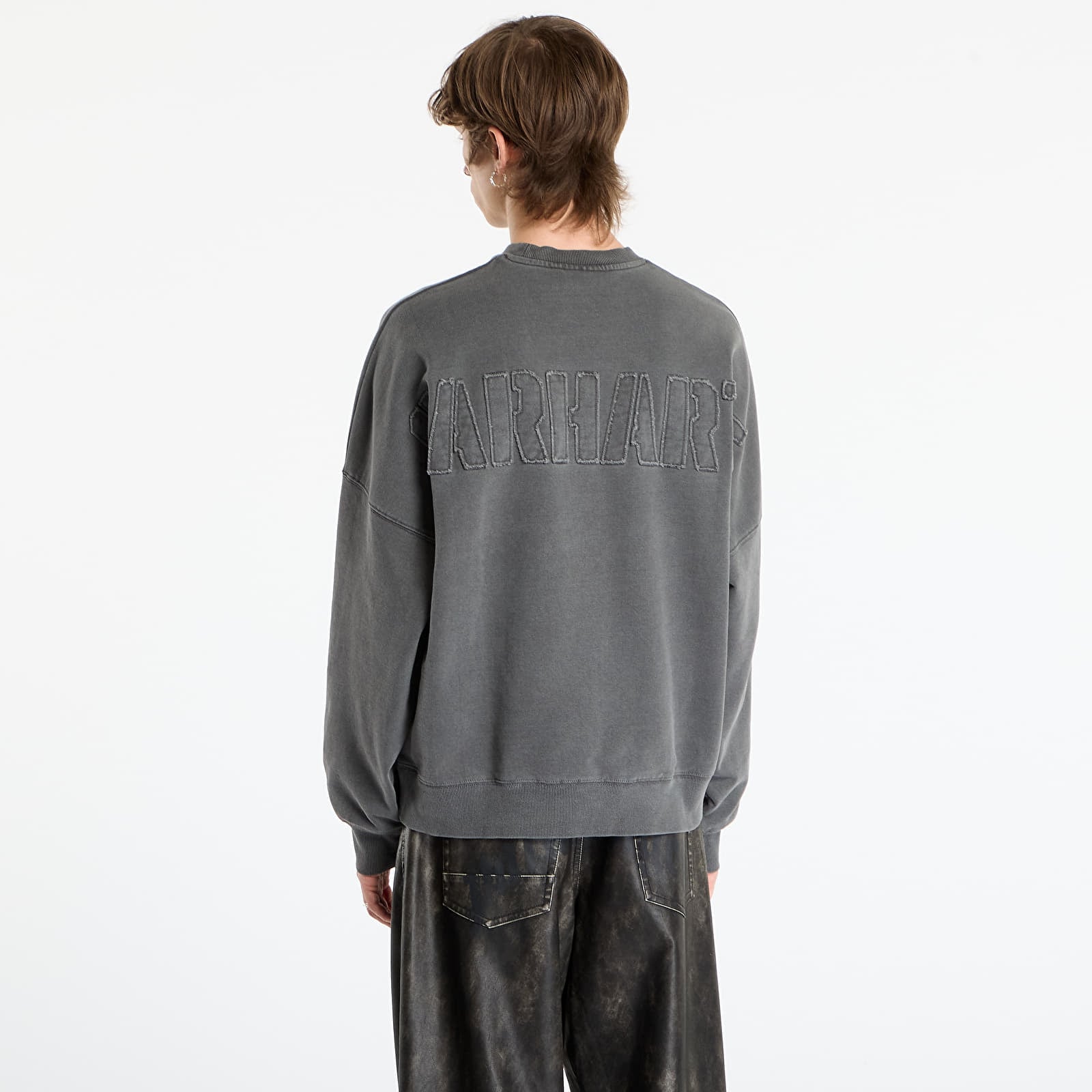 Dukserice Carhartt WIP RGGD Sweat UNISEX Black Garment Dyed