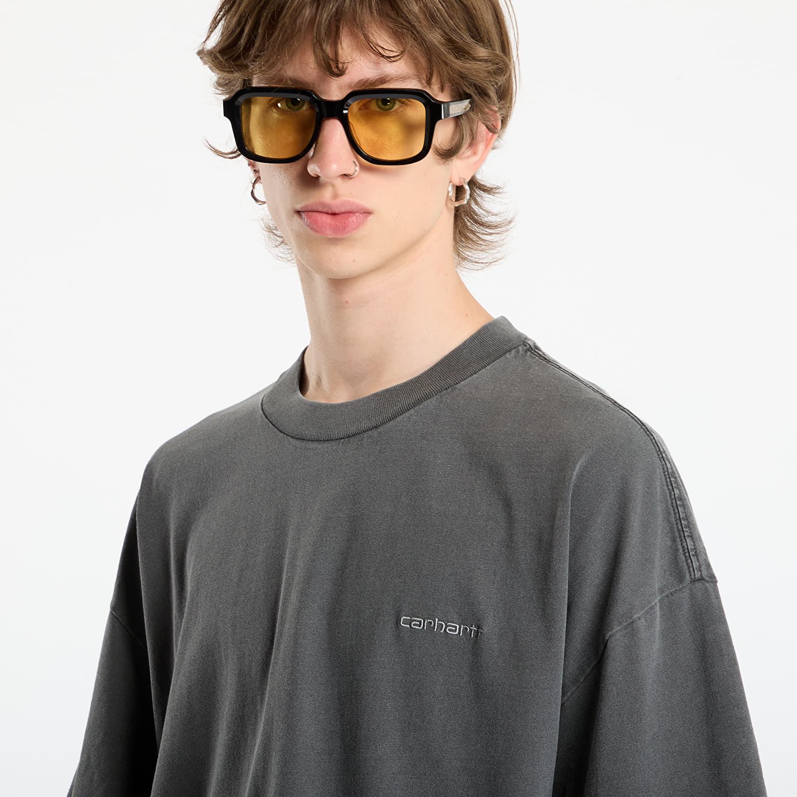 Majice T-shirt Carhartt WIP S/S Benton T-Shirt UNISEX Graphite Garment Dyed