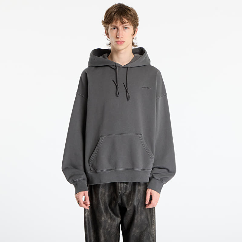 Mikina Carhartt WIP Hooded Benton Sweat UNISEX Graphite Garment Dyed