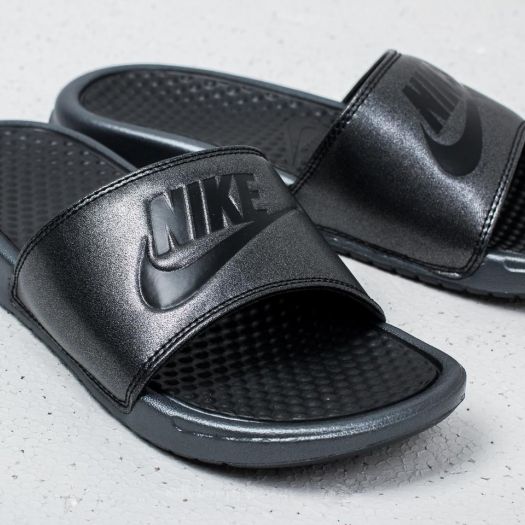 Women s shoes Nike Wmns Benassi JDI Metallic QS Metallic Black Black Footshop