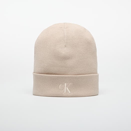 Mütze Calvin Klein Fine Rib Beanie Brown