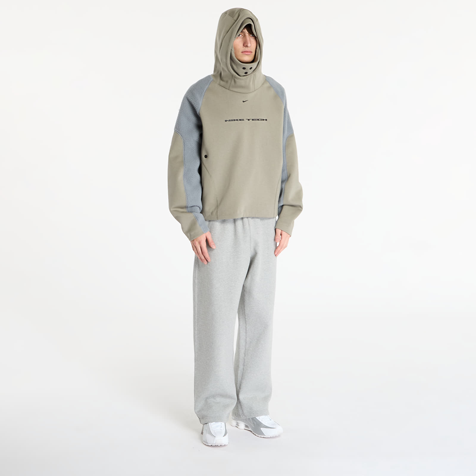 Muške dukserice Nike Tech Boreas Men's Oversized Hoodie Light Army/ Cool Grey/ Black