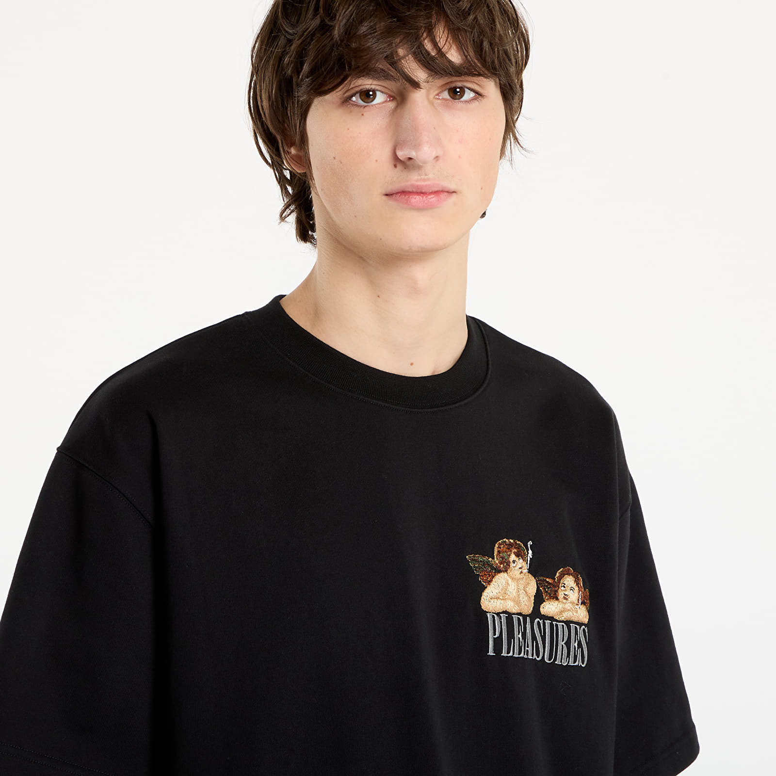 T-shirts PLEASURES Dynamic Short Sleeve Crewneck Black