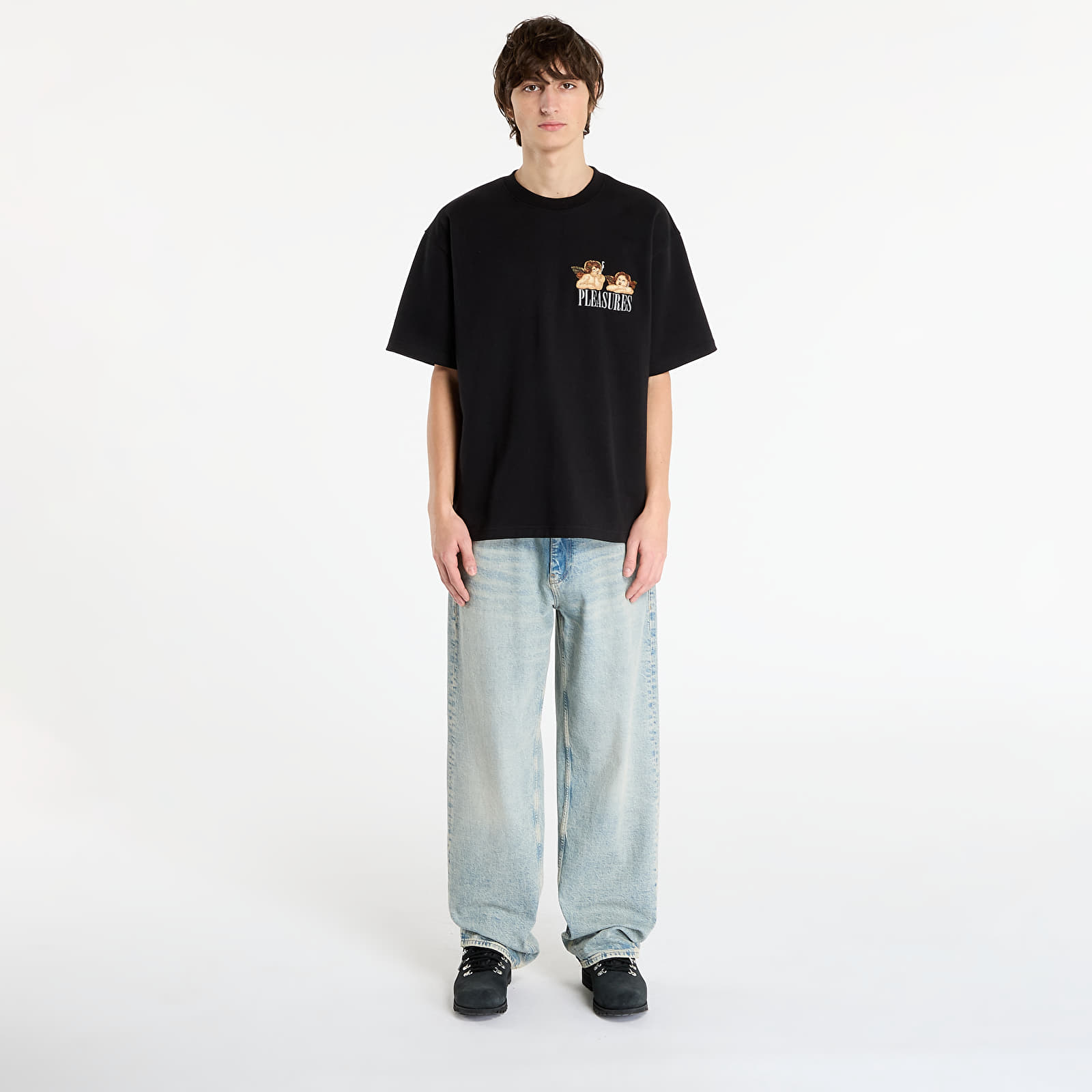 T-shirts PLEASURES Dynamic Short Sleeve Crewneck Black