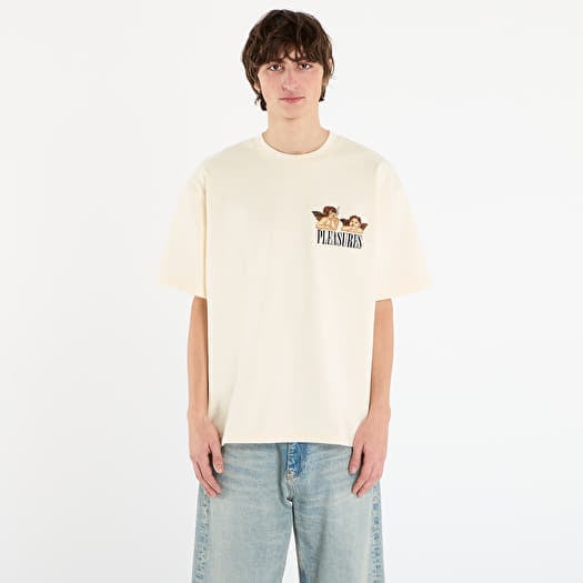 Tricou PLEASURES Dynamic Short Sleeve Crewneck Ecru