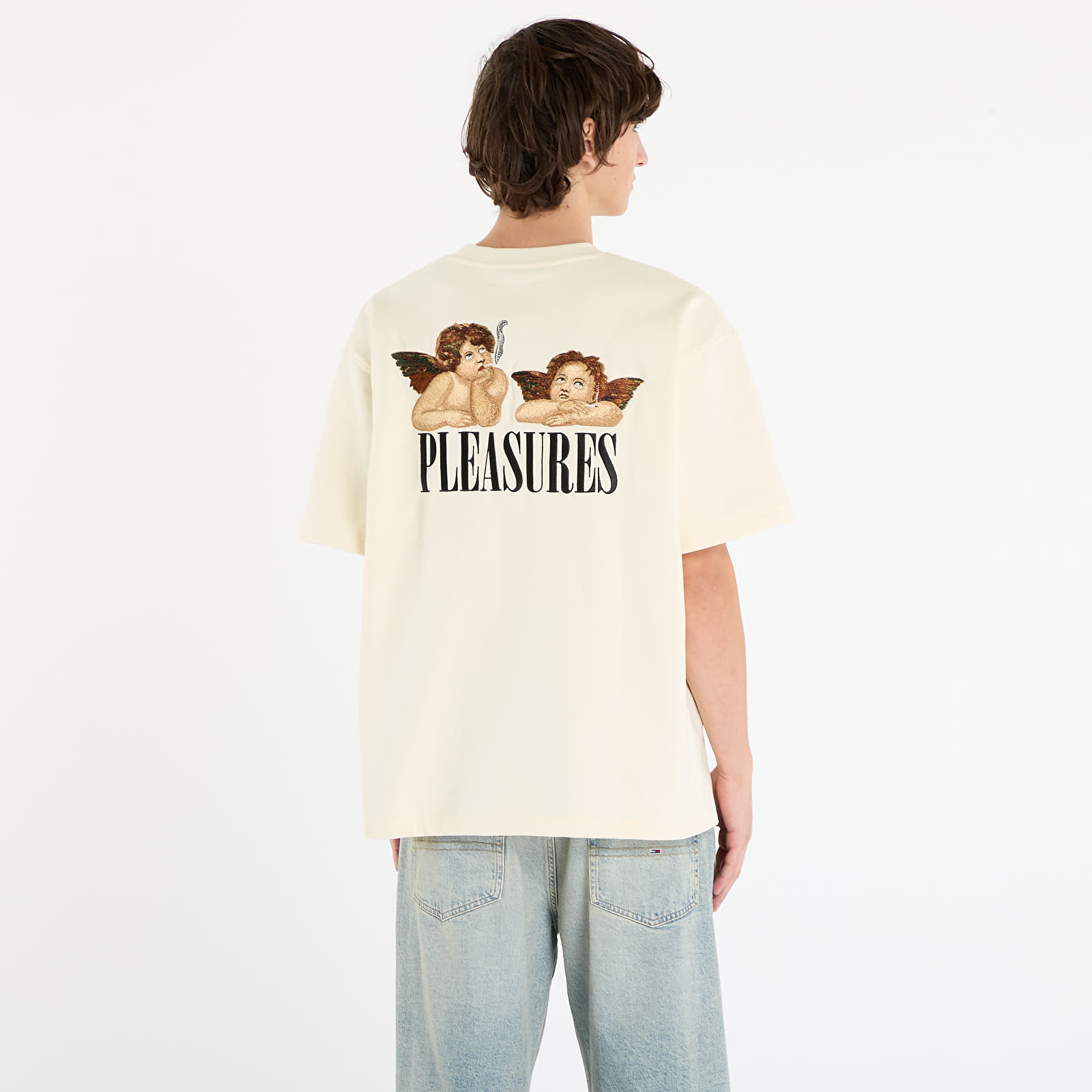 T-shirts PLEASURES Dynamic Short Sleeve Crewneck Ecru