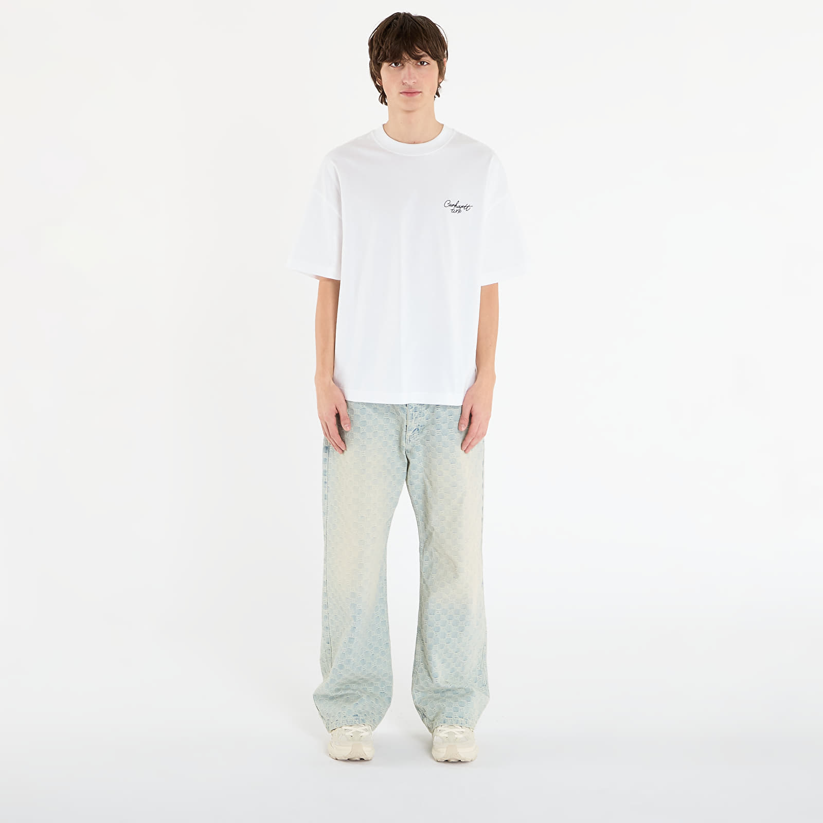 T-shirts Carhartt WIP S/S Signature Script T-Shirt White/ Black