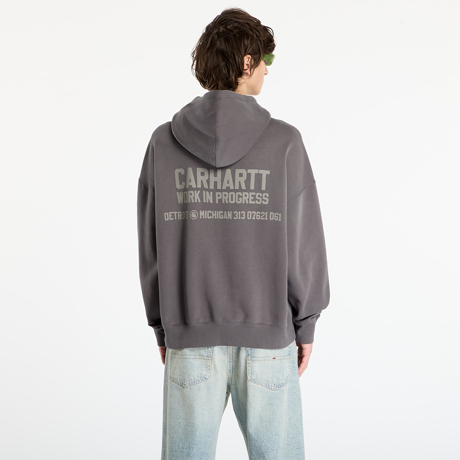 Sweatjacken und Sweatshirts Carhartt WIP Hooded Distance Sweat Graphite Stone Dyed