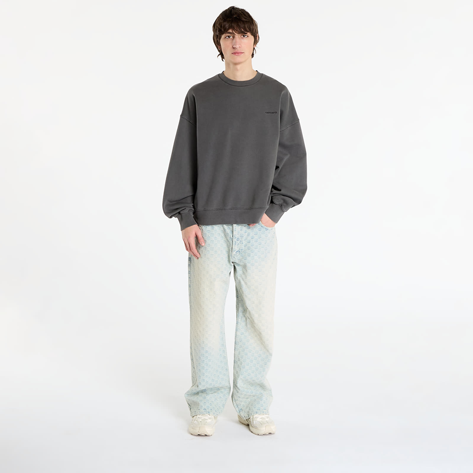 Sweatjacken und Sweatshirts Carhartt WIP Benton Sweat Graphite Garment Dyed