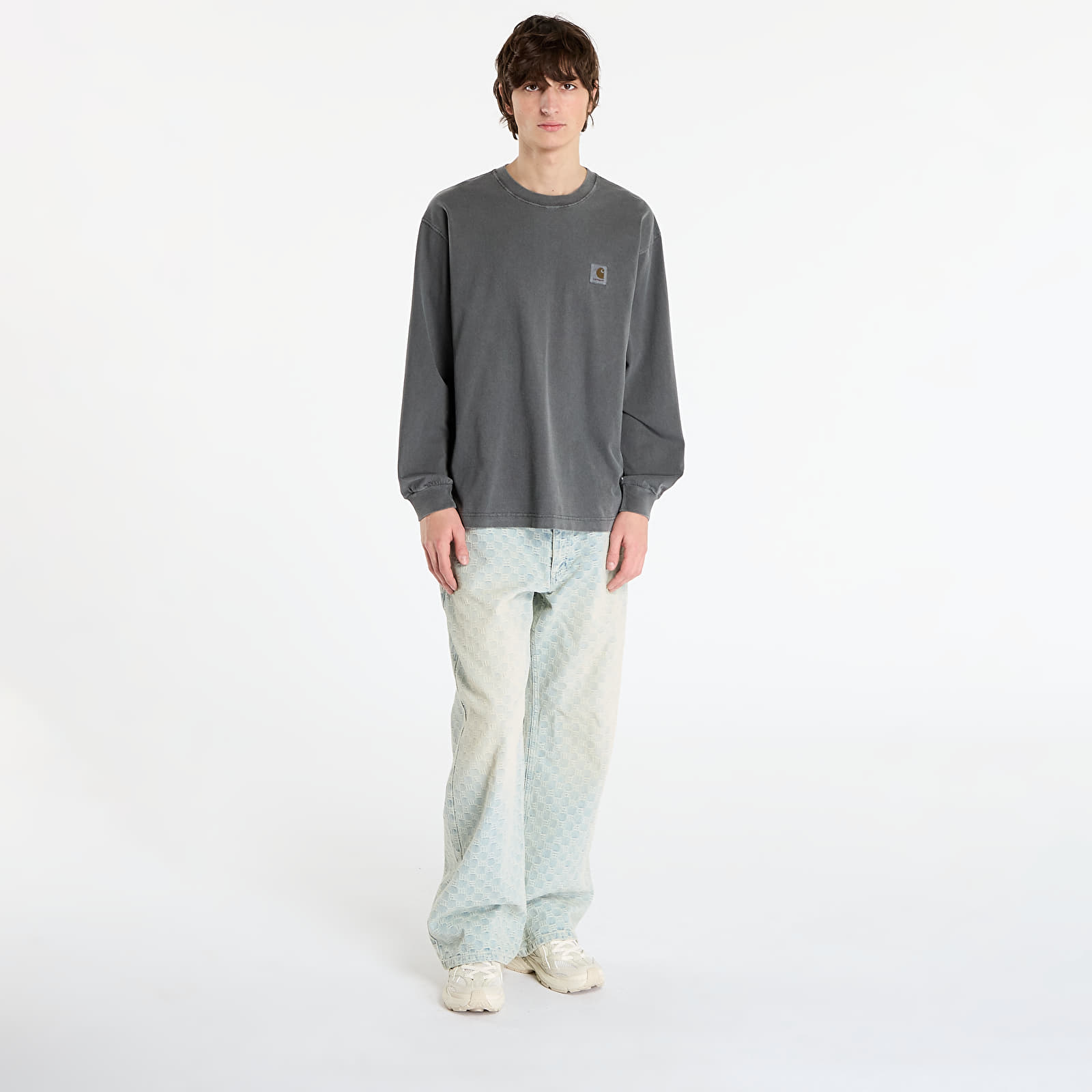 Trička Carhartt WIP L/S Vista T-Shirt UNISEX Black Garment Dyed