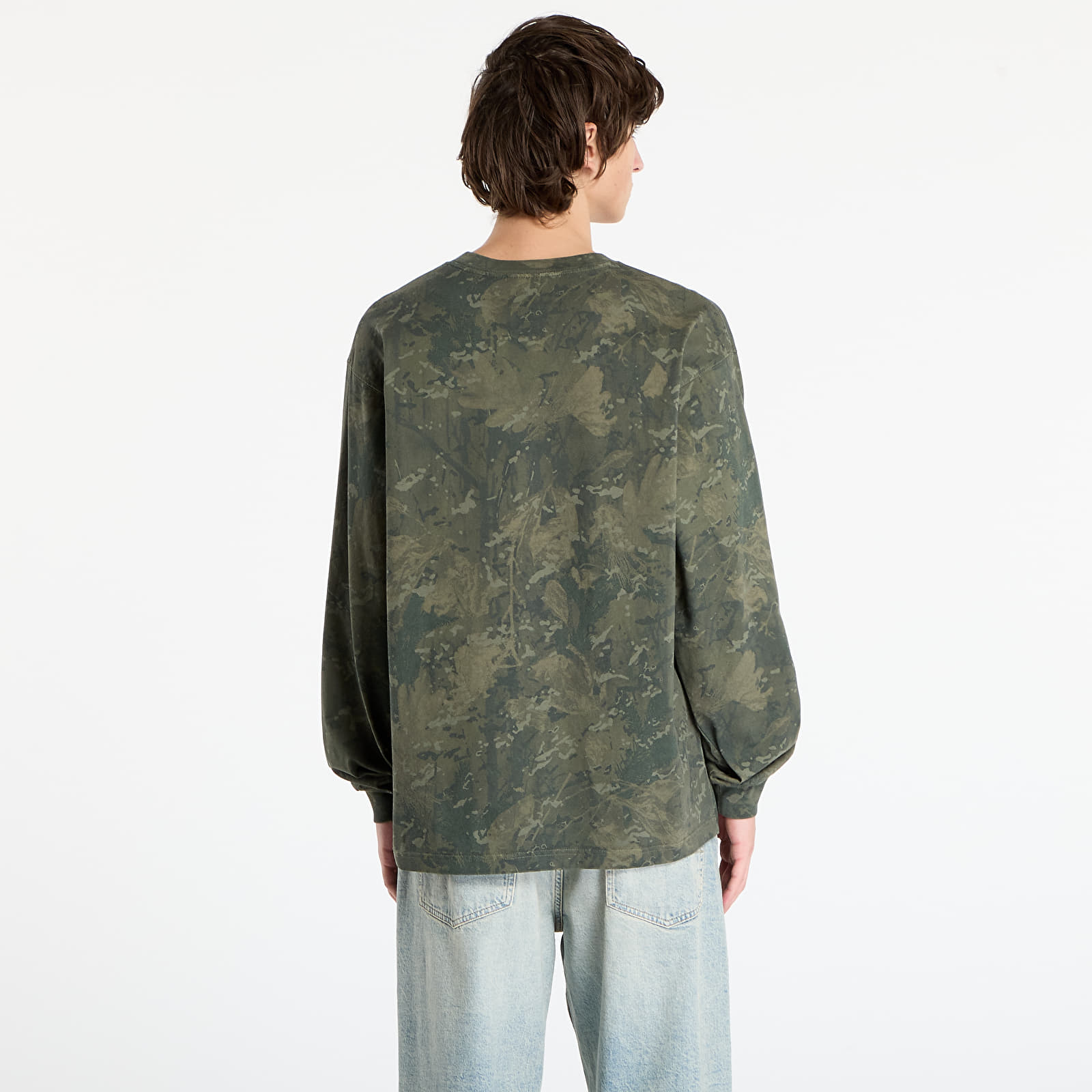 Majice T-shirt Carhartt WIP L/S Camo Combi T-Shirt UNISEX Camo Combi/ Green/ Olive Garment Dyed