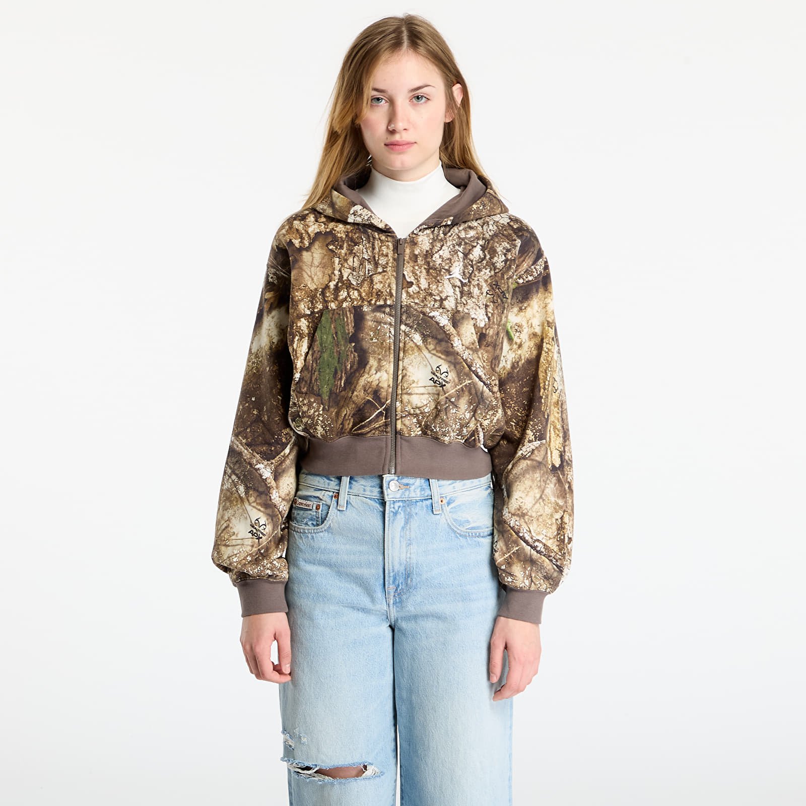 Women's hoodies Jordan Brooklyn Fleece Women's Realtree Mod Crop Full-Zip Hoodie Sail/ Sail