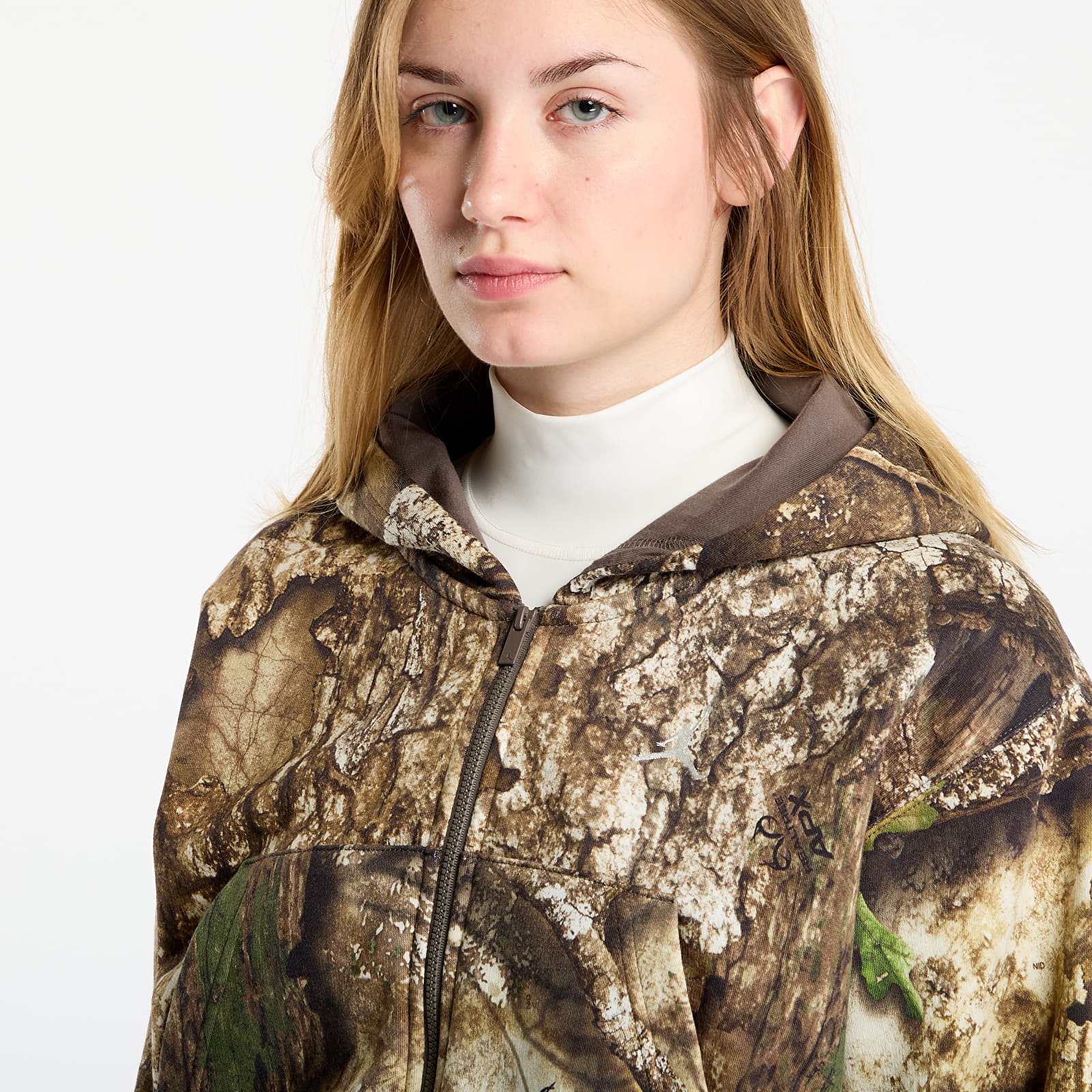 Women's hoodies Jordan Brooklyn Fleece Women's Realtree Mod Crop Full-Zip Hoodie Sail/ Sail