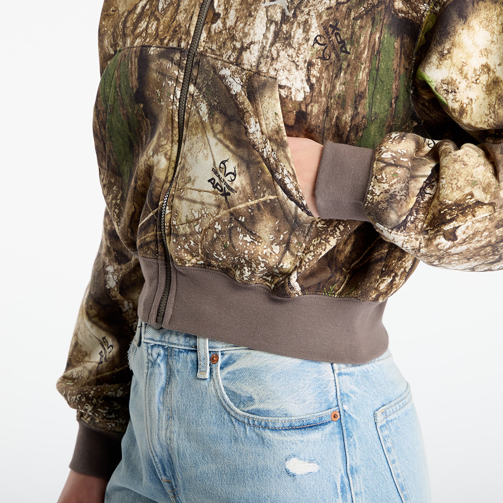 Women's hoodies Jordan Brooklyn Fleece Women's Realtree Mod Crop Full-Zip Hoodie Sail/ Sail