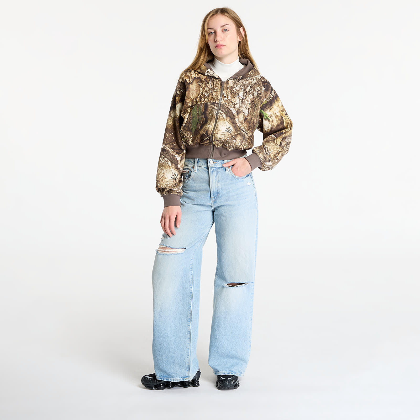 Women's hoodies Jordan Brooklyn Fleece Women's Realtree Mod Crop Full-Zip Hoodie Sail/ Sail