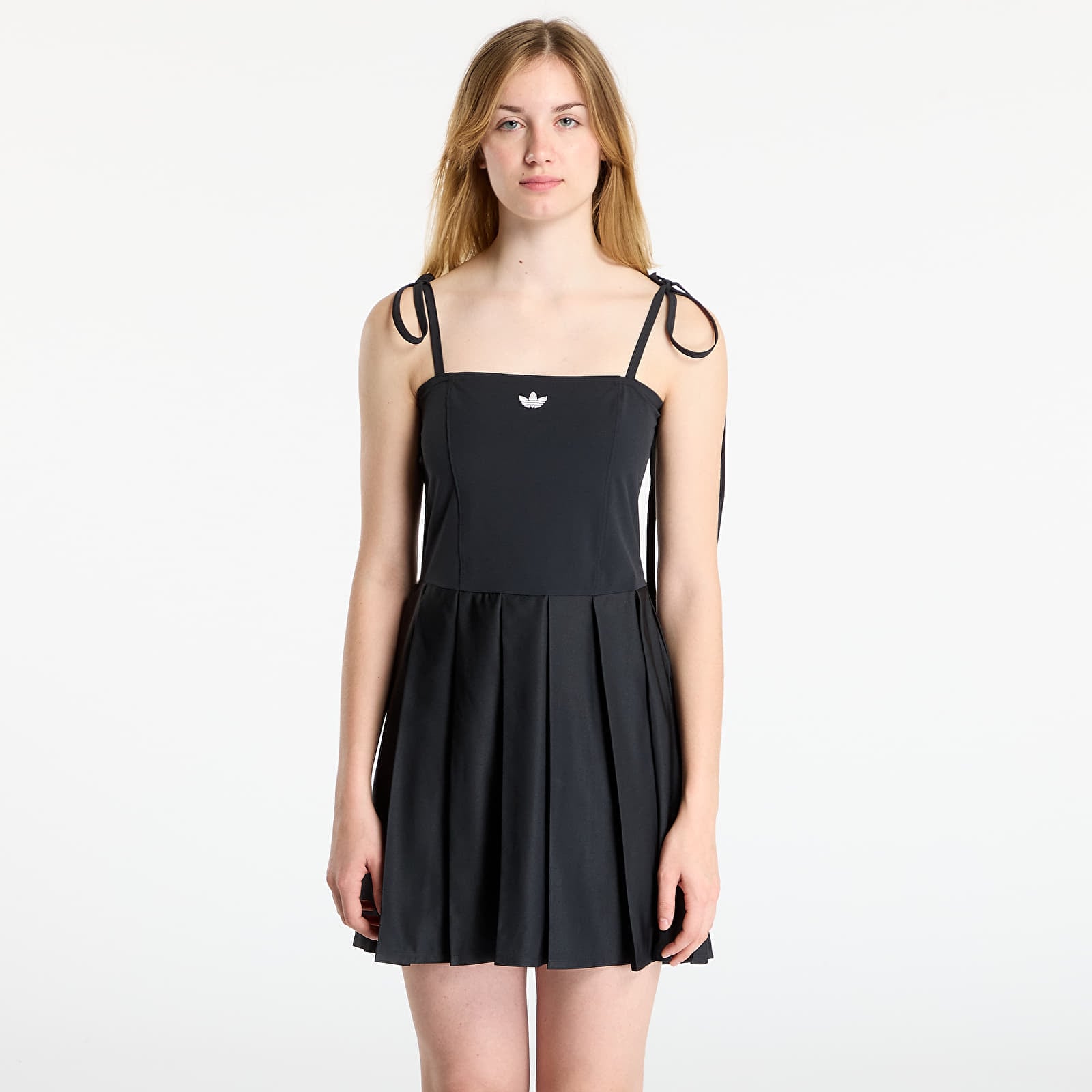 Sieviešu kleitas adidas Ribbon Pleated Mini Dress Black