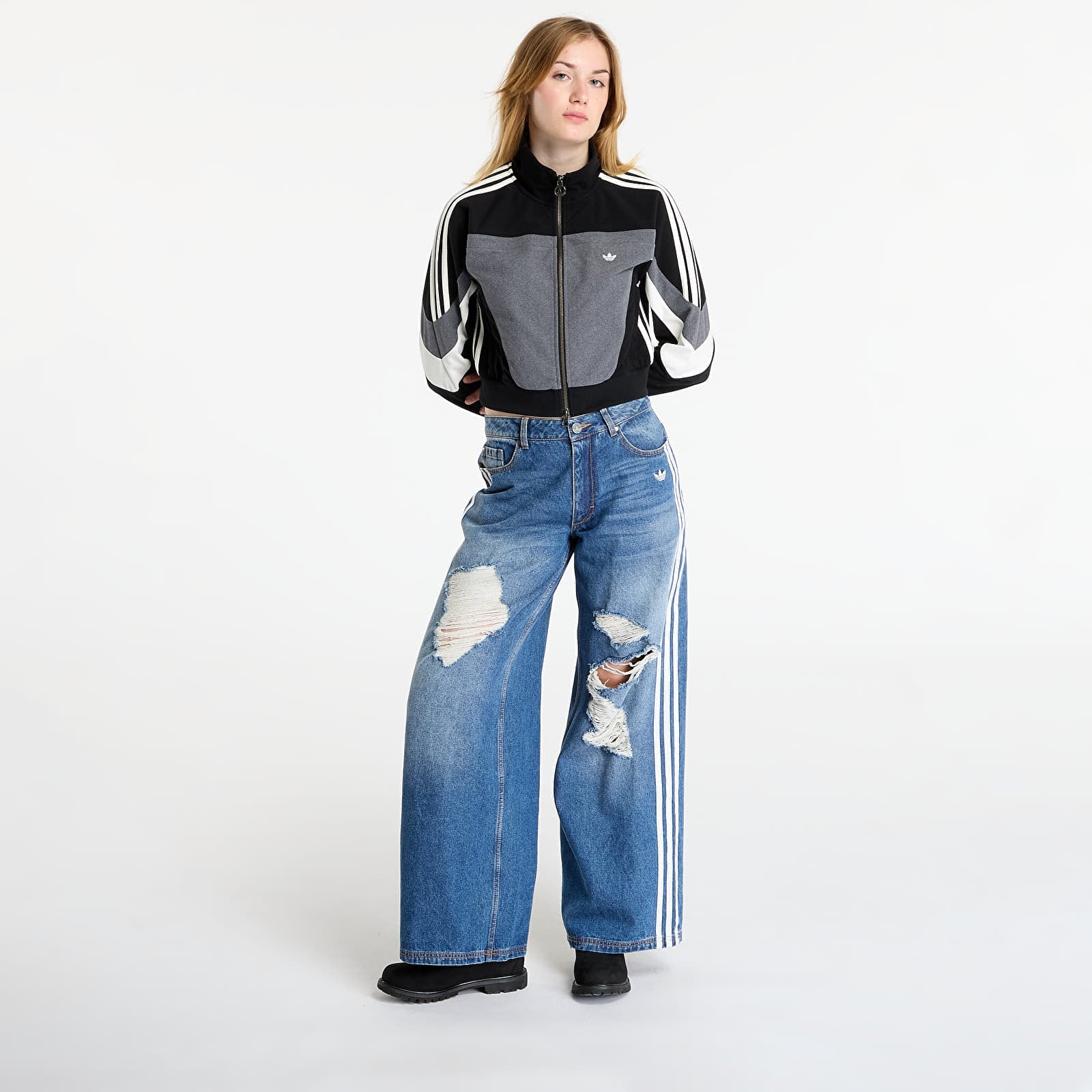 Dámské bundy adidas Blocking Track Top Black