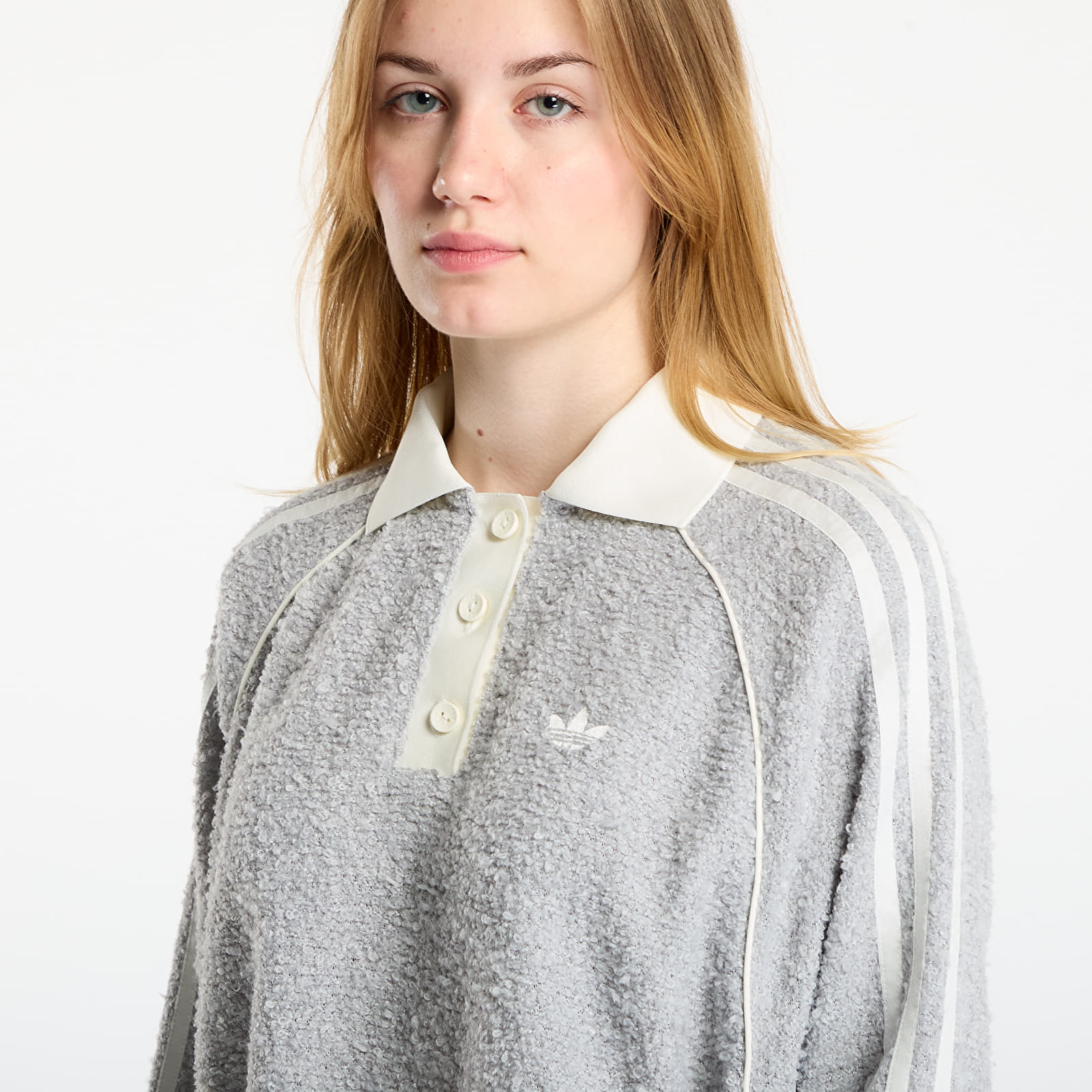 Ženski hoodiji adidas Ovzd Polo Crew Grey Two