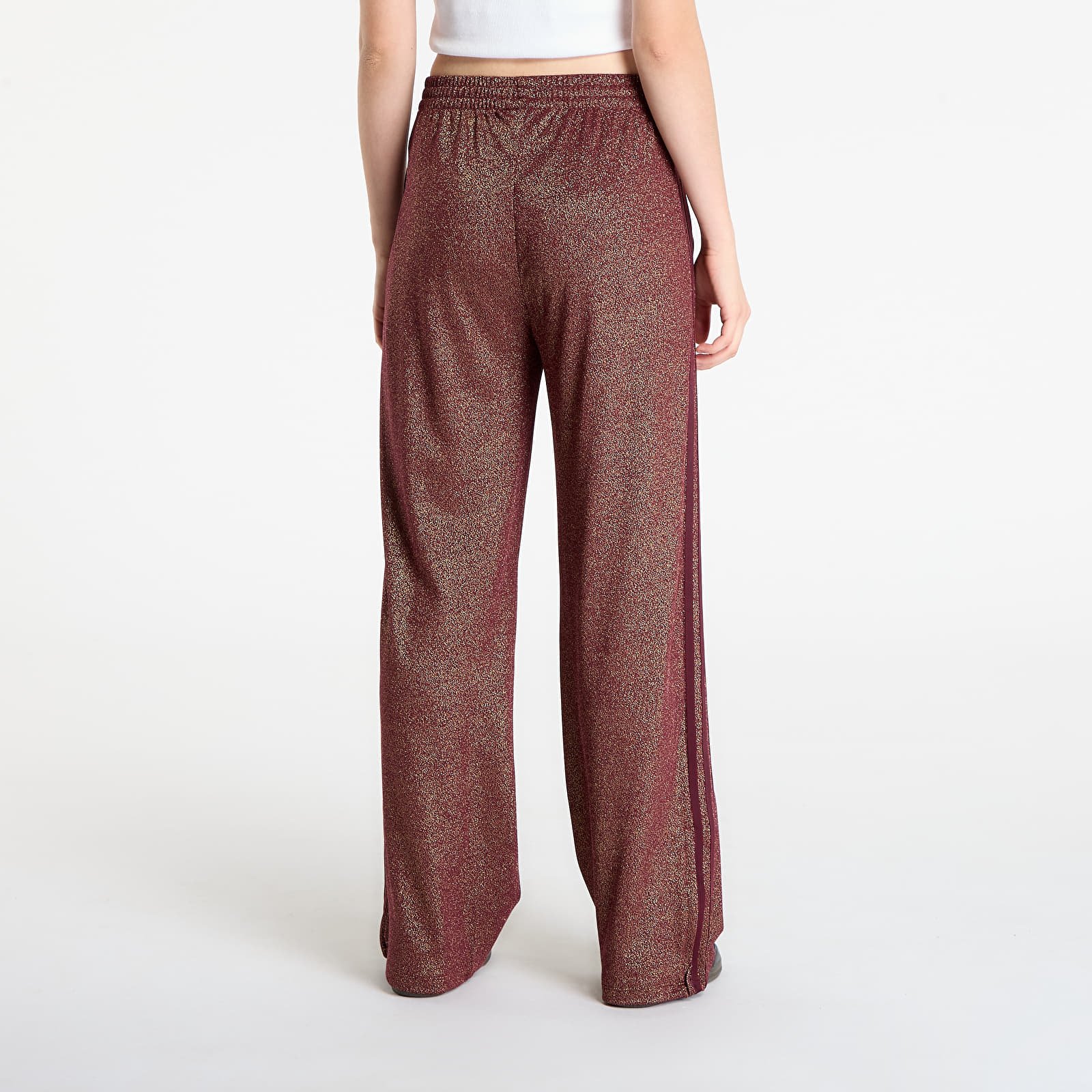 Dámské tepláky adidas Lurex Fb Track Pants Maroon/ Gold Metallic