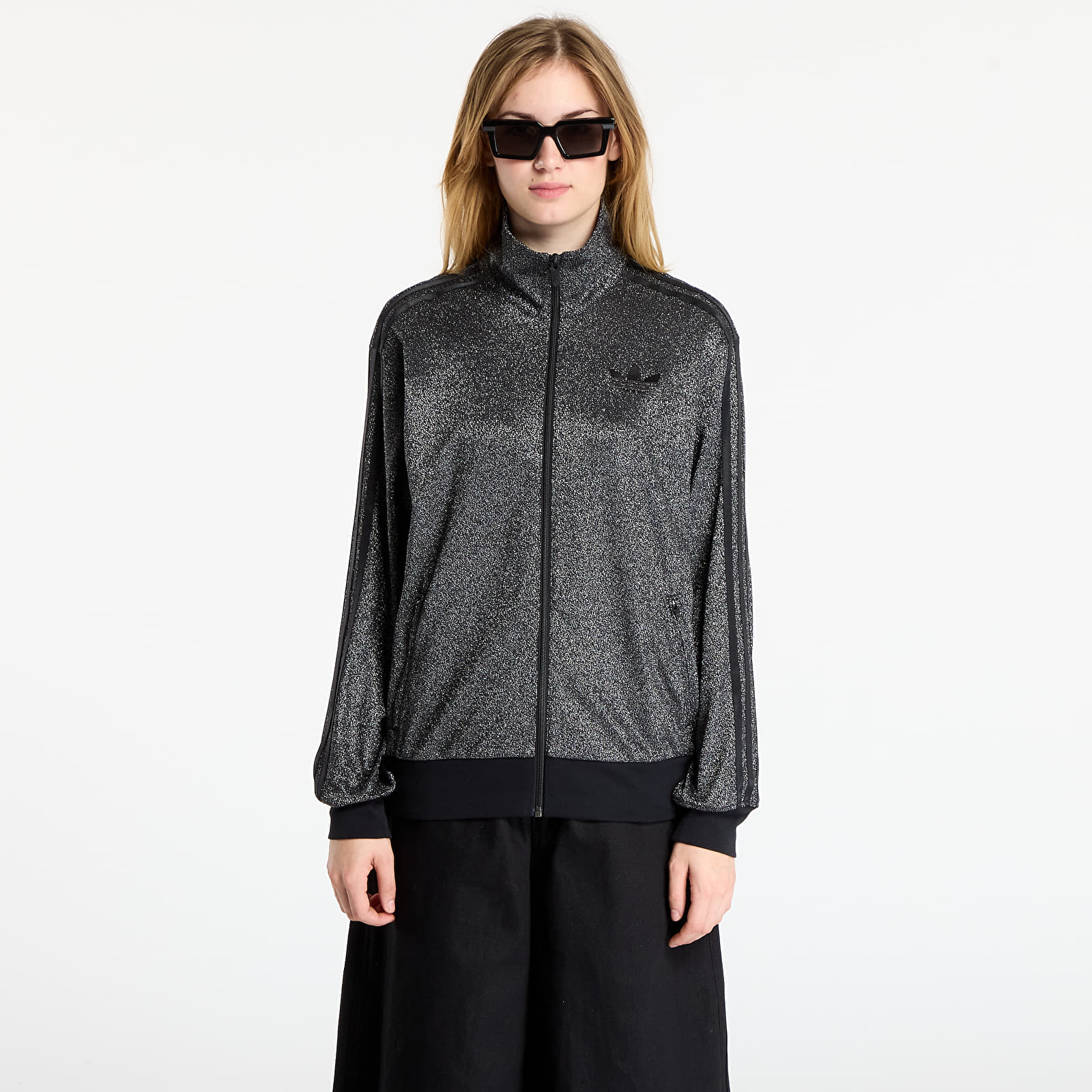 Dámské mikiny adidas Lurex Fb Tt Black/ Silver Metallic