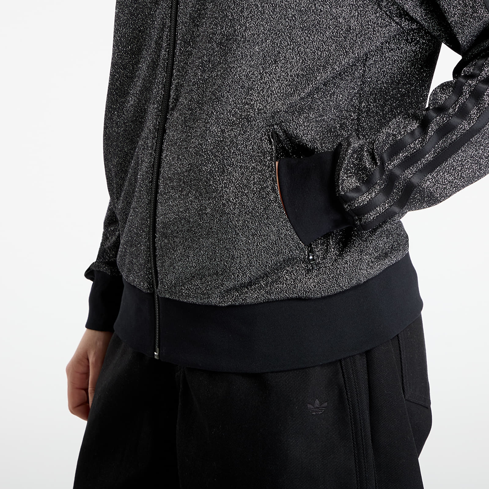 Dámské mikiny adidas Lurex Fb Tt Black/ Silver Metallic