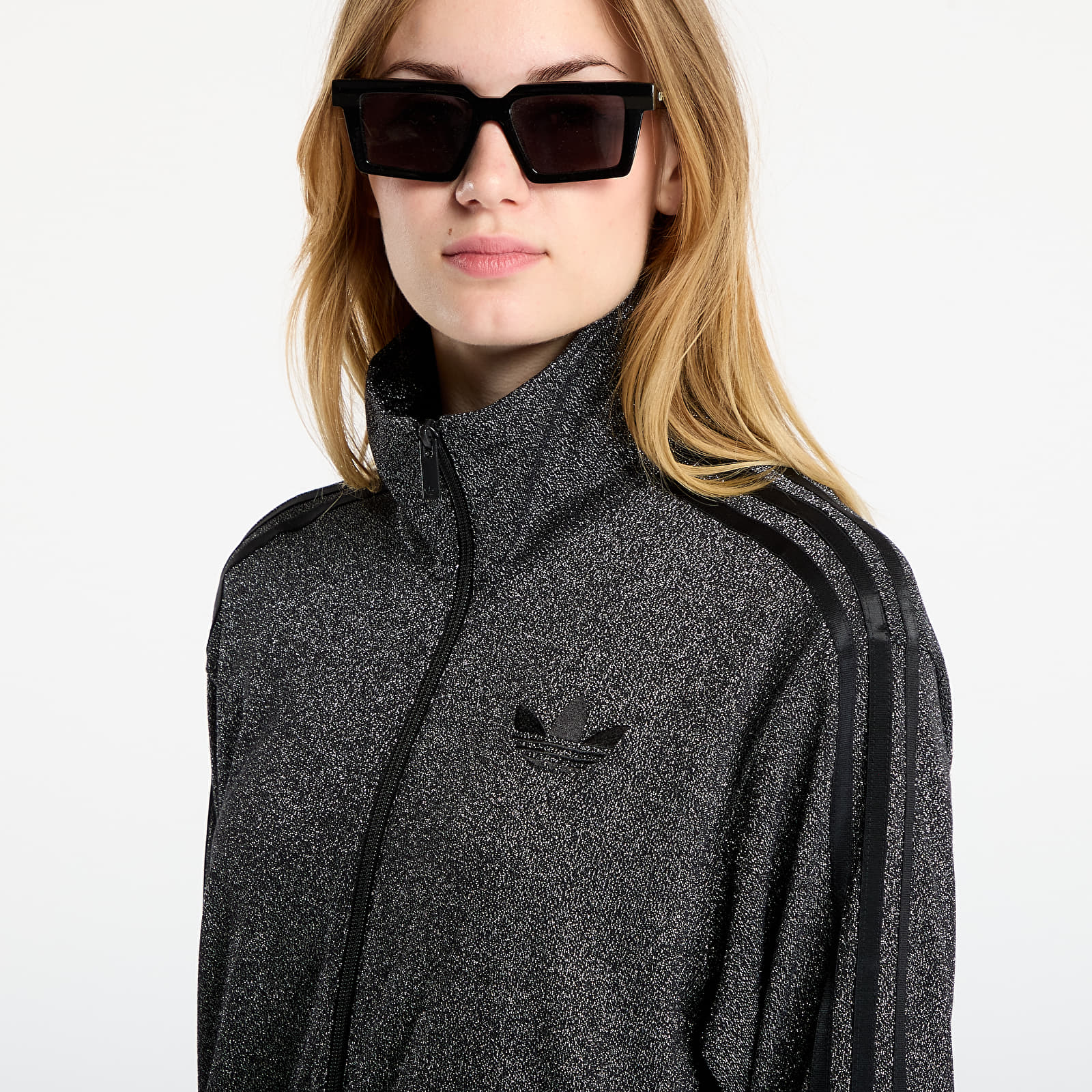 Dámské mikiny adidas Lurex Fb Tt Black/ Silver Metallic